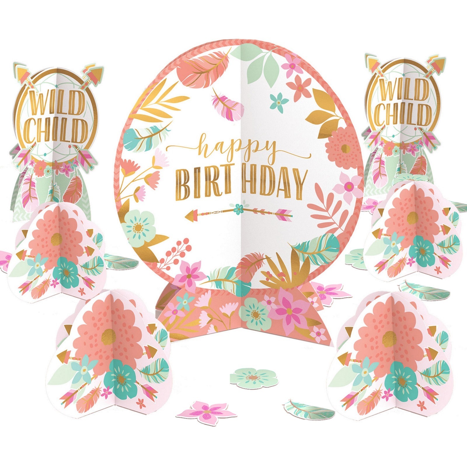 Boho Birthday Girl Table Decorating Kit