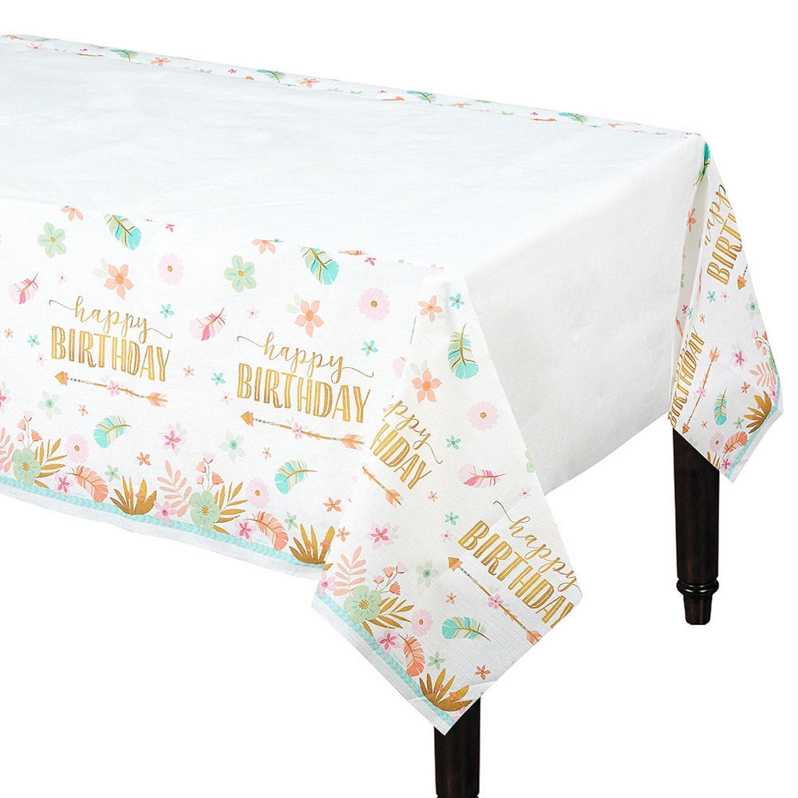 Boho Birthday Girl Paper Tablecloth