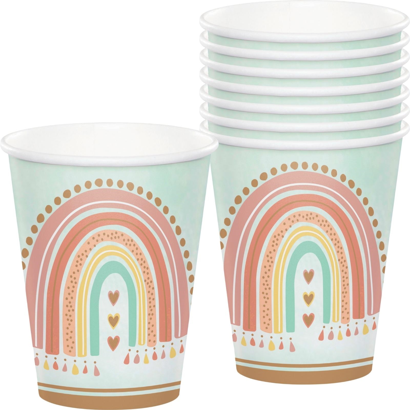 Boho Rainbow Paper Cups (Pack of 8)