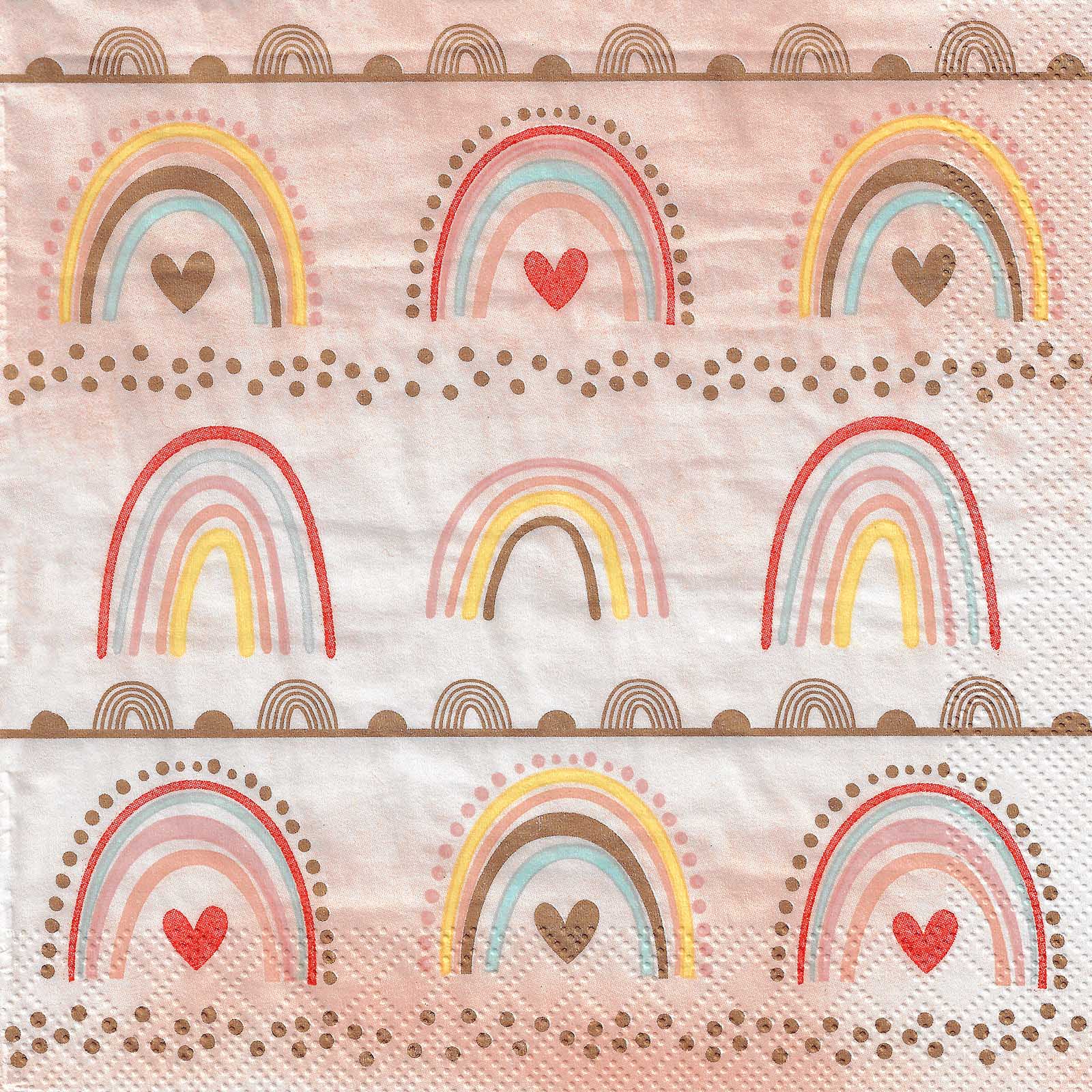 Boho Rainbow Large Paper Napkins / Serviettes (Pack of 16)
