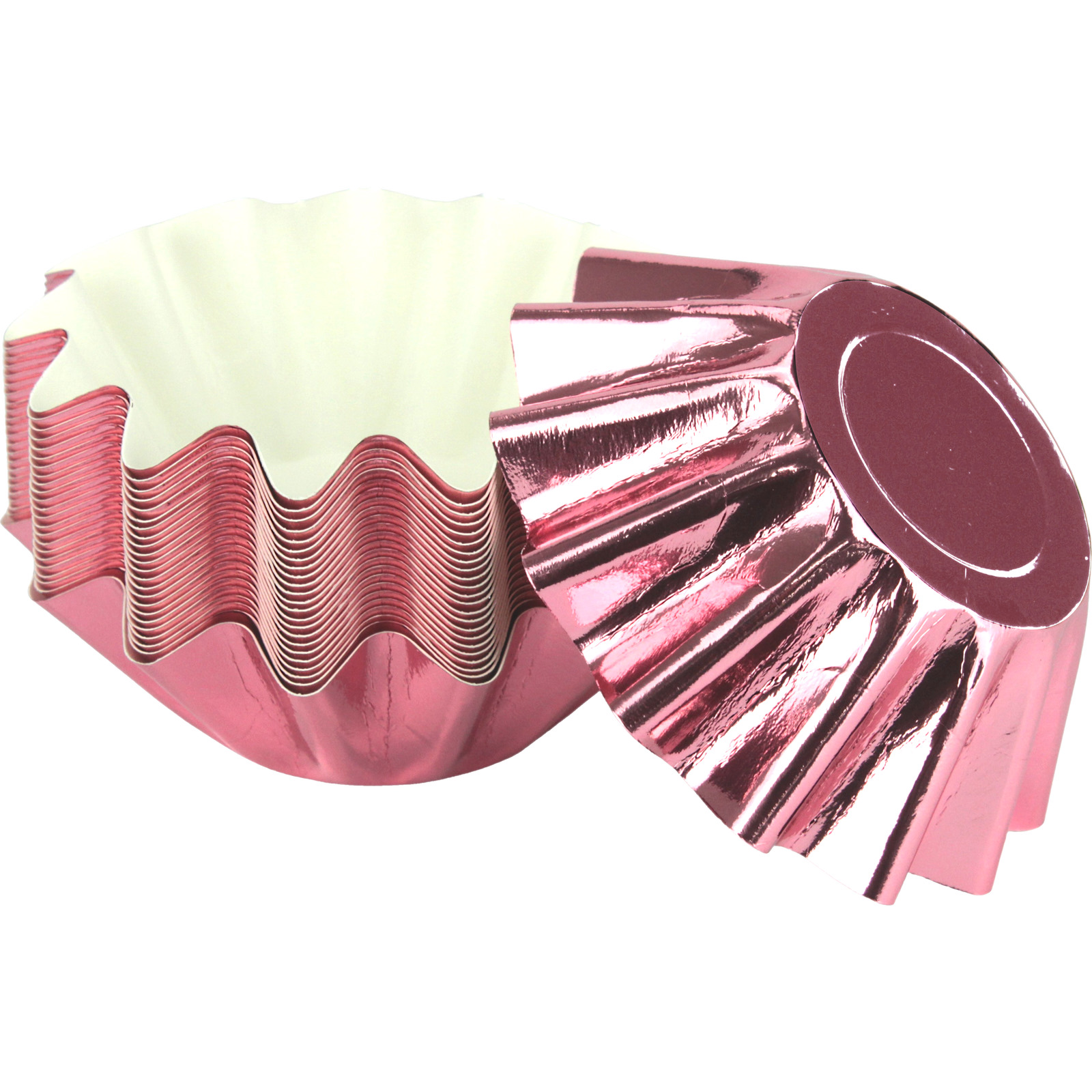 Papyrus & Co Glossy Pink Rose Gold Bloom Baking Cups (Pack of 24)