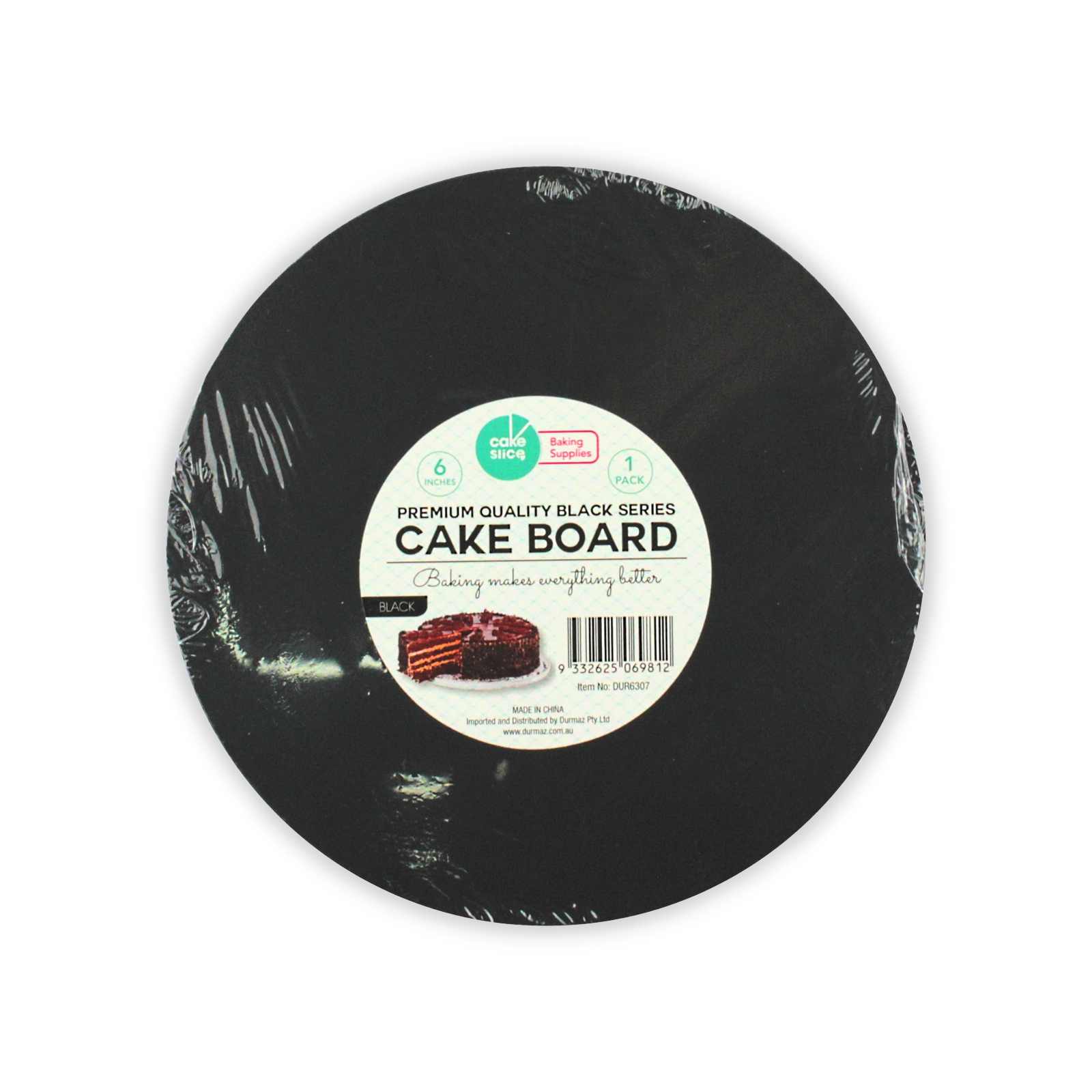 Round Black Cake Board 15.2cm