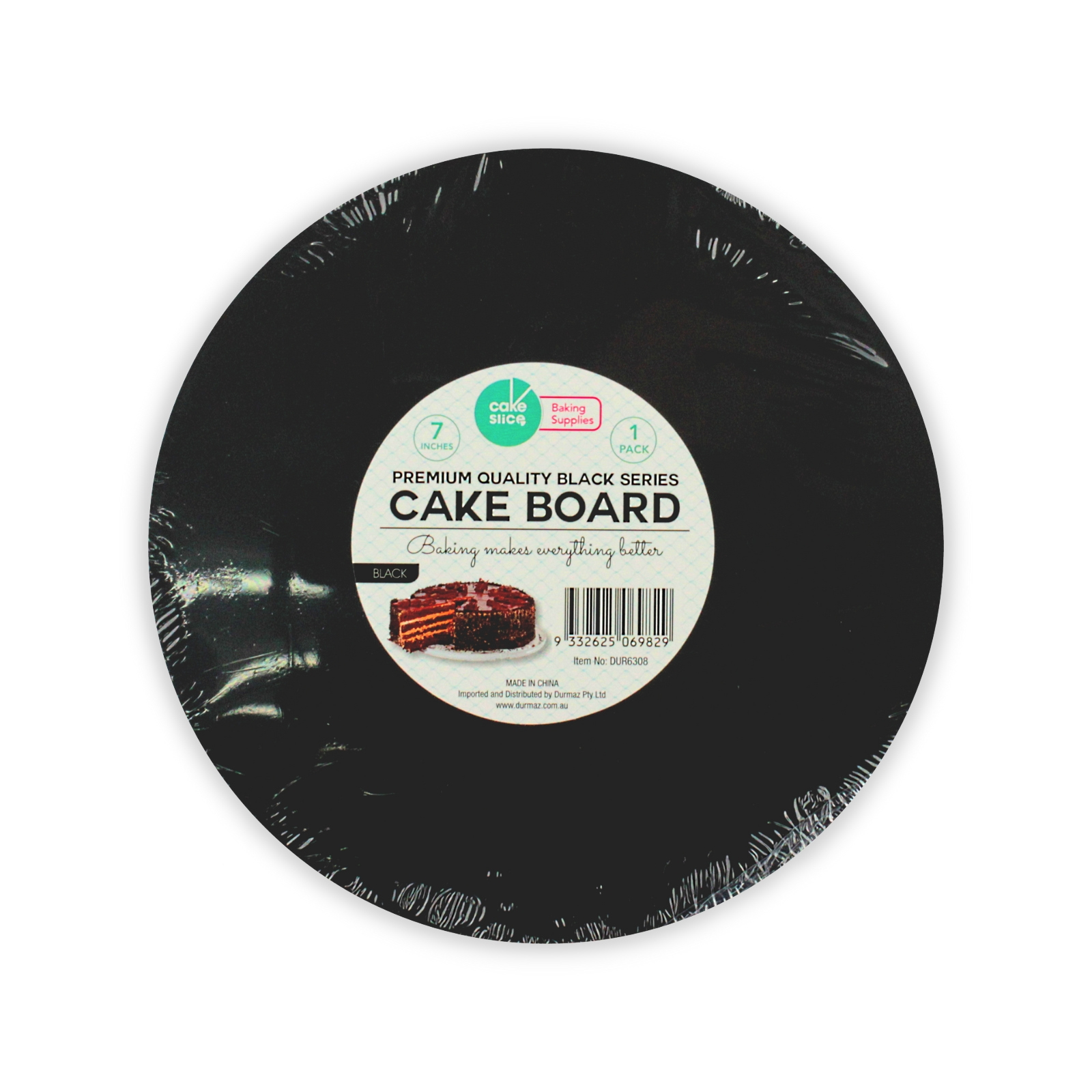 Round Black Cake Board 17.8cm 