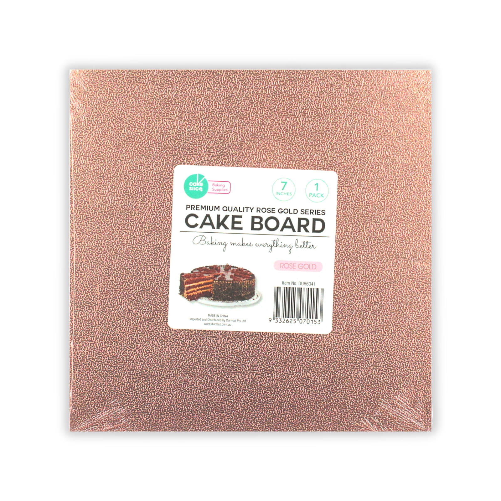 Square Rose Gold Cake Board 17.8cm