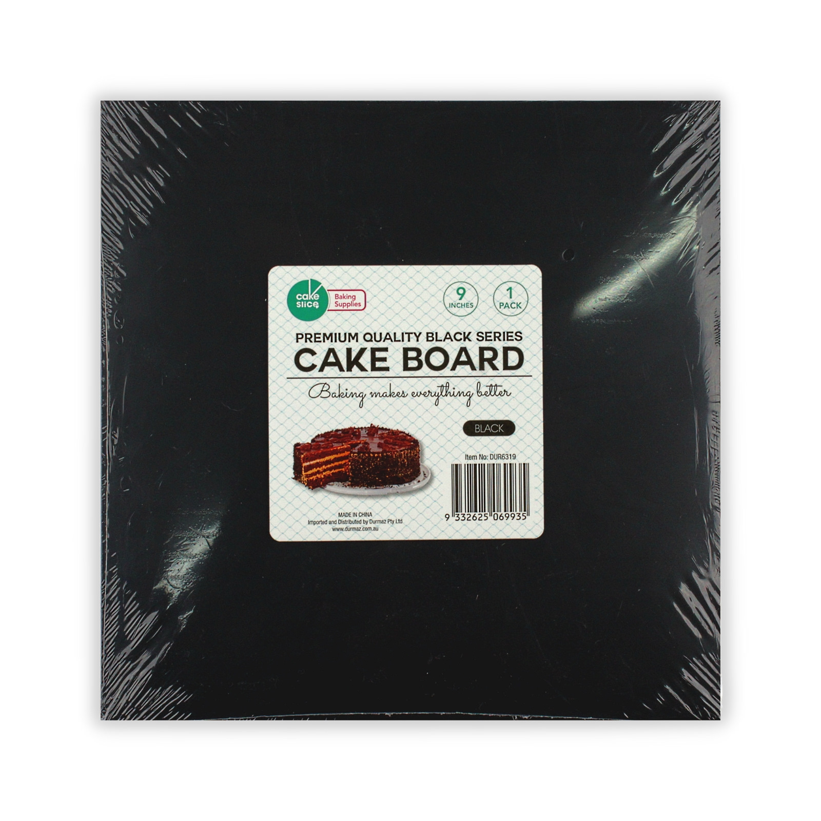 Square Black Cake Board 22.7cm 