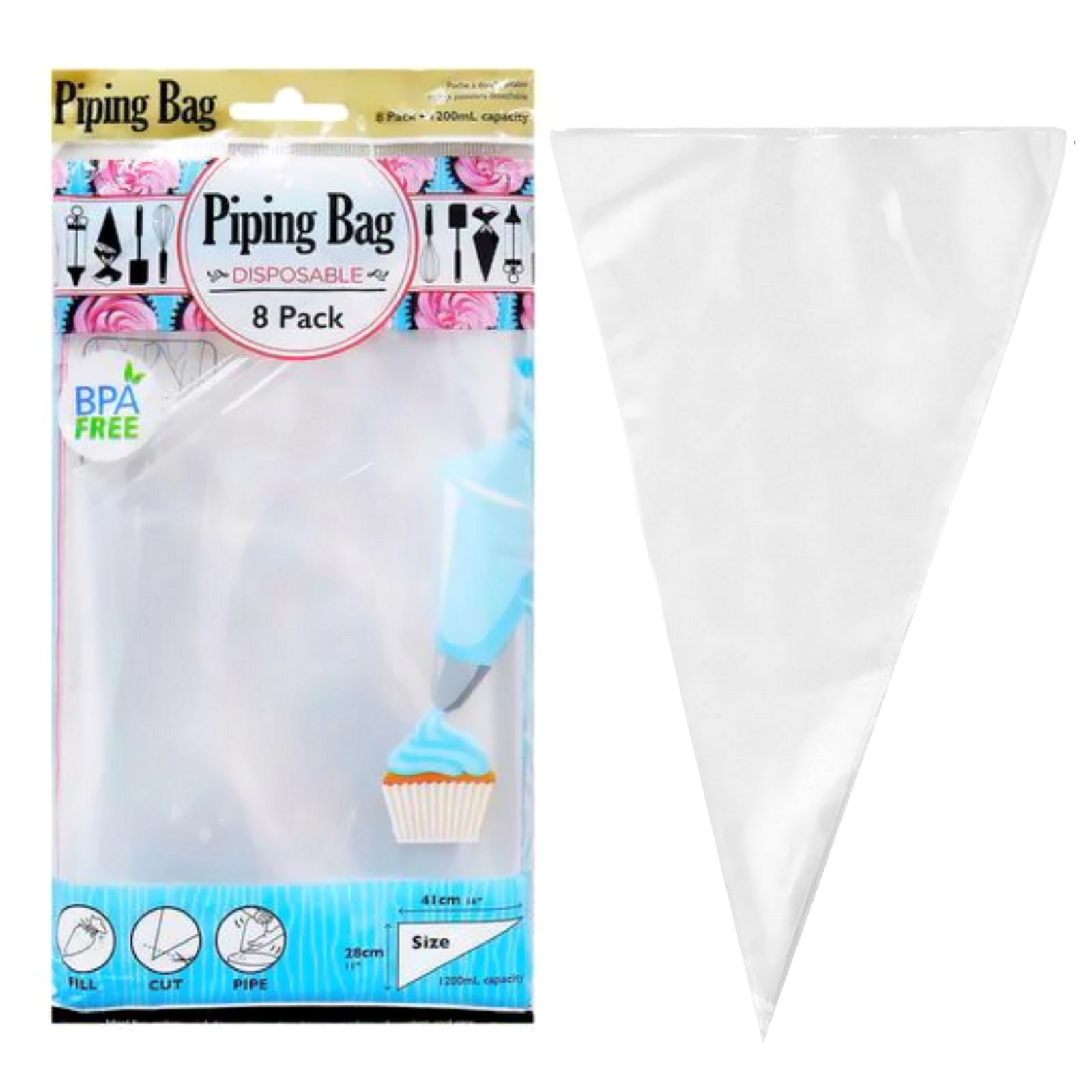 Disposable Piping Bags 41cm (Pack of 8)
