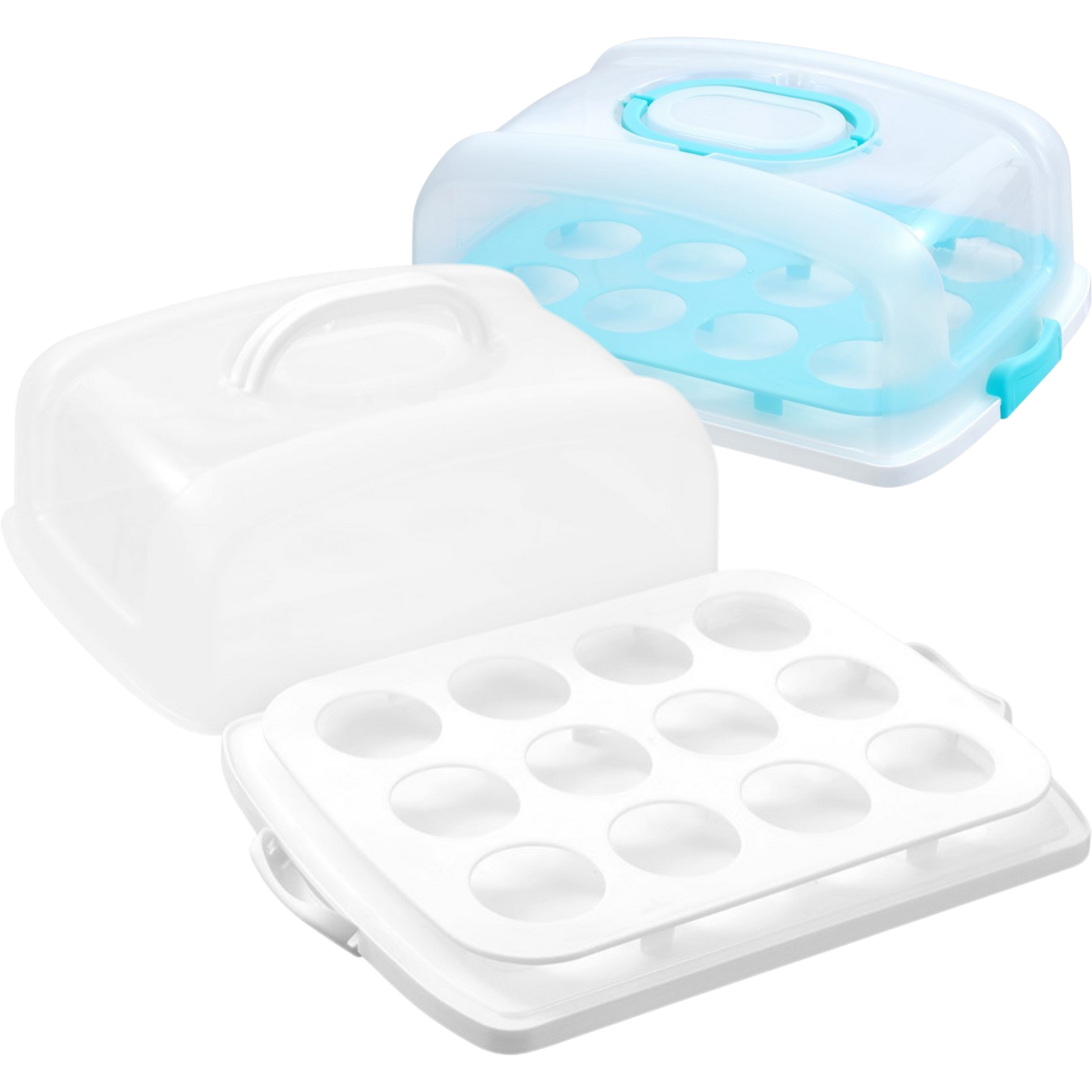 Rectangular Clip Lock Cake or Muffin Holder With Carry Handles (1 Only)