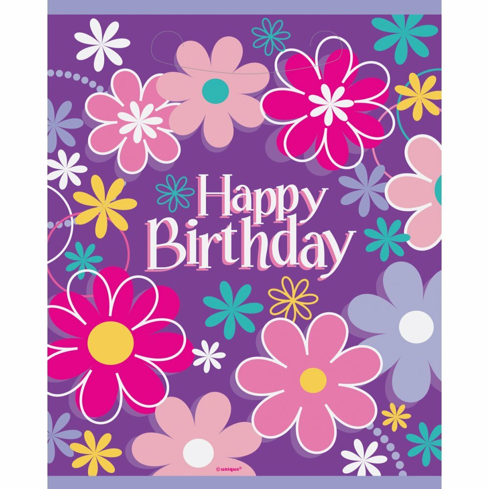 Birthday Blossom Lolly/Treat Bags (Pack of 8)