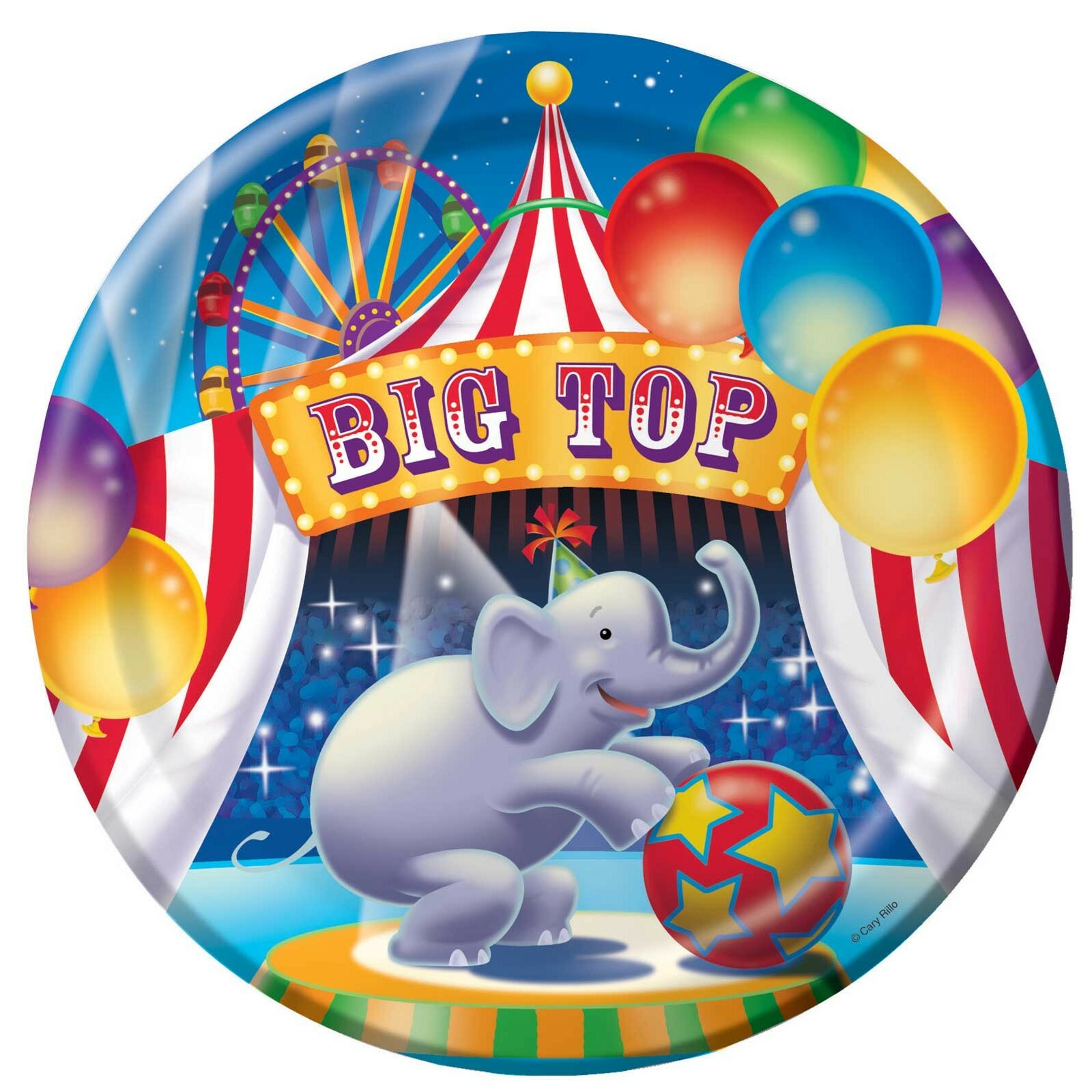 Big Top Birthday Large Paper Plates (Pack of 8)