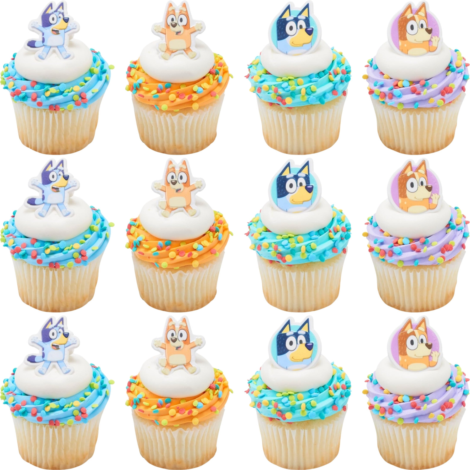 Bluey So Much Fun Cupcake Rings (Pack of 12)