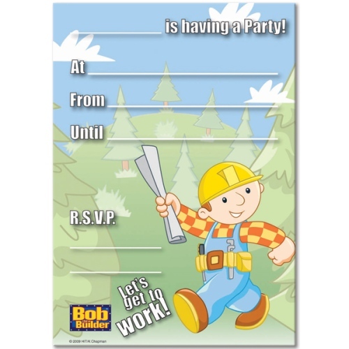 Bob The Builder Party Invitations (Pack of 20)