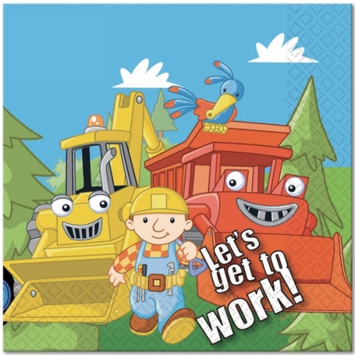 Bob The Builder Large Napkins / Serviettes (Pack of 16)