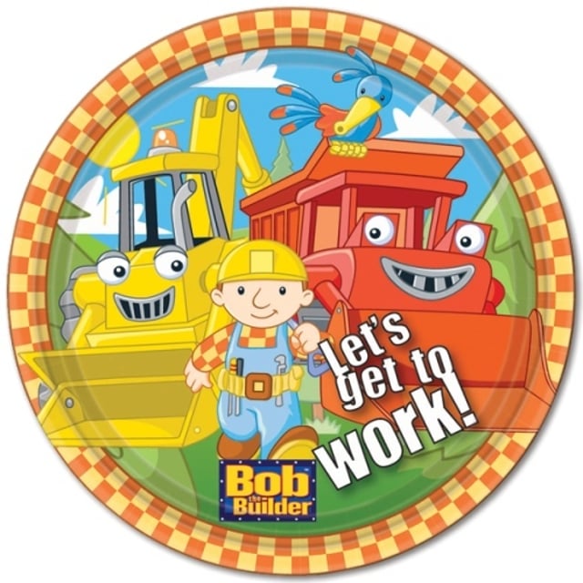 Bob The Builder Large Paper Plates (Pack of 8) Bob the Builder Boys
