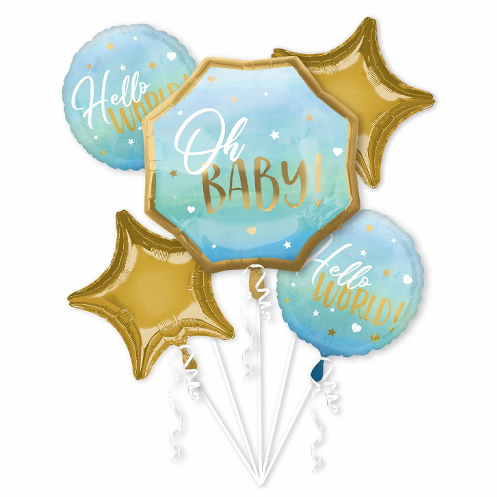 Oh Baby Boy Hello World Balloon Bouquet