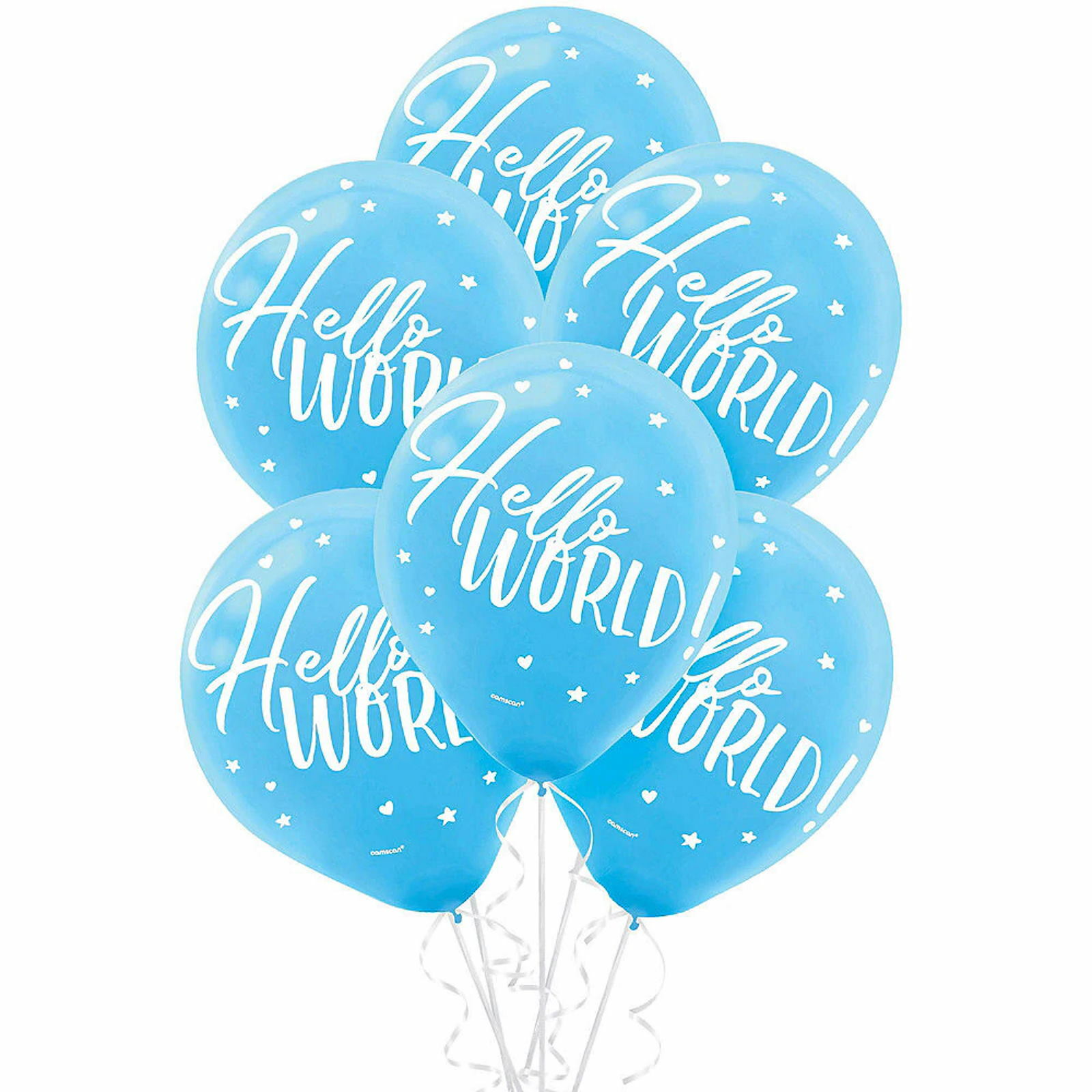 Oh Baby Boy Hello World Latex Balloons  (Pack of 15)