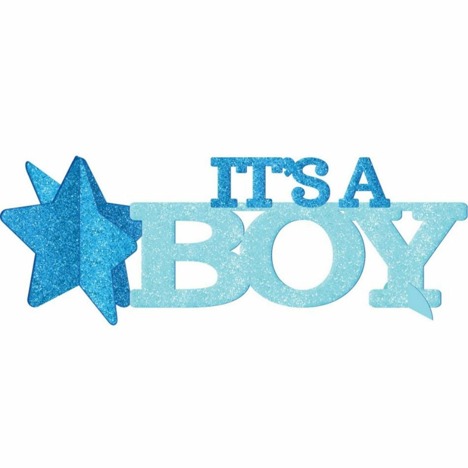 It's A Boy Baby Shower Blue Glitter Table Decoration