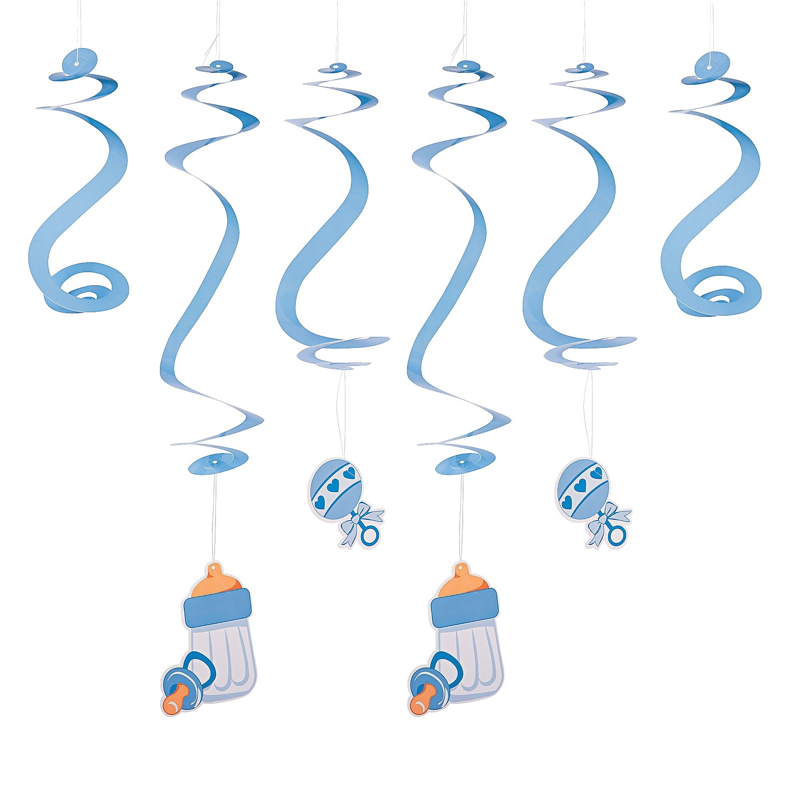 Blue Baby Shower Swirl Decorations (Value Pack of 30)