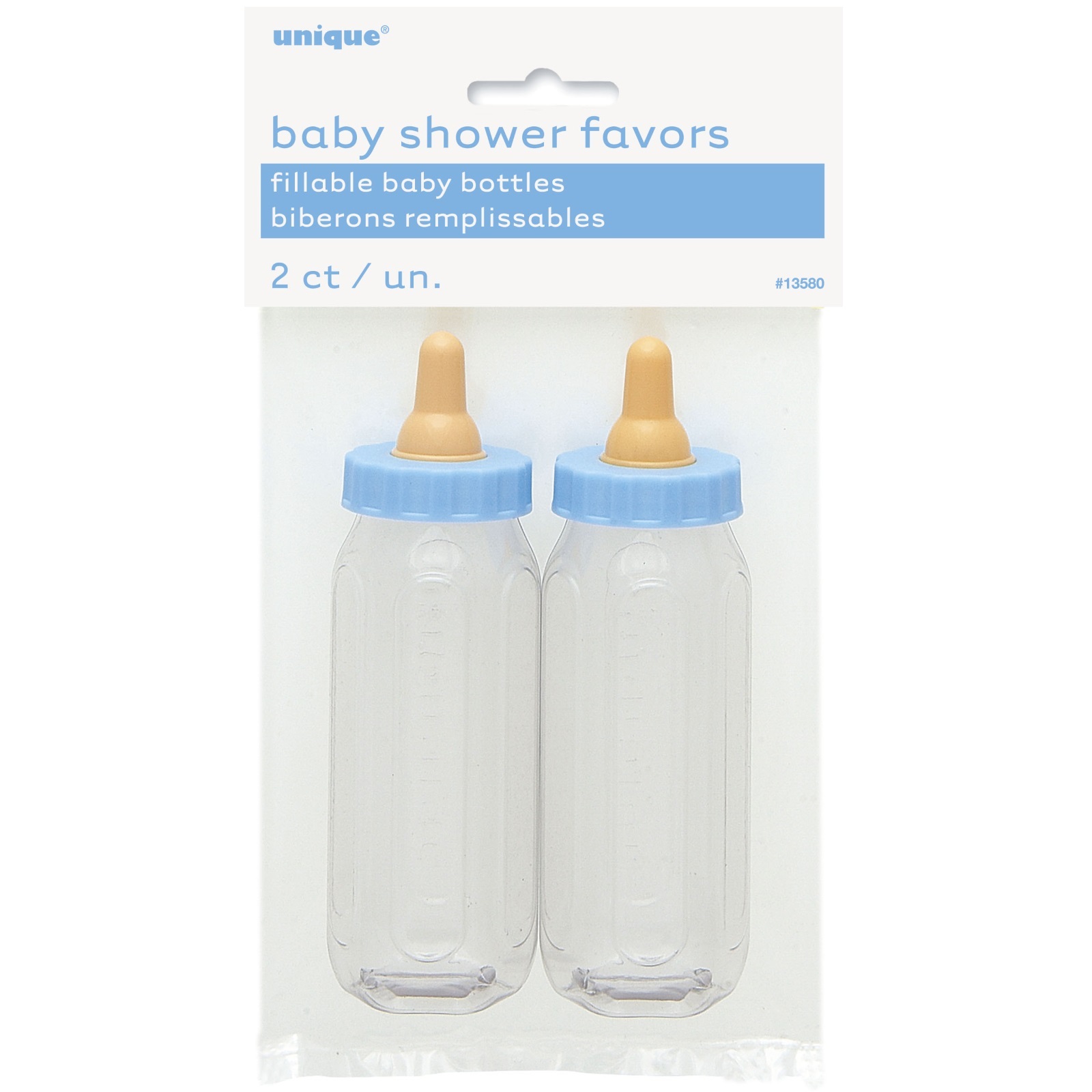 Blue Fillable Baby Bottles Pack of 2 Baby Boy Baby Shower