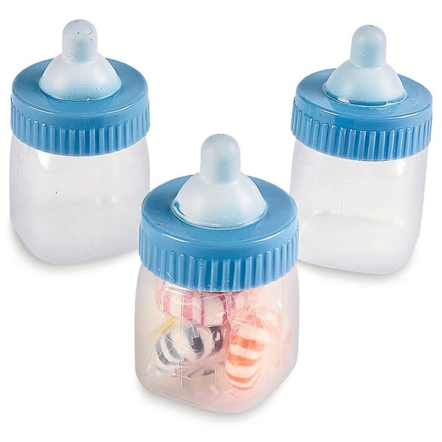 Blue Mini Fillable Baby Bottles (Pack of 12) Discount Party Supplies