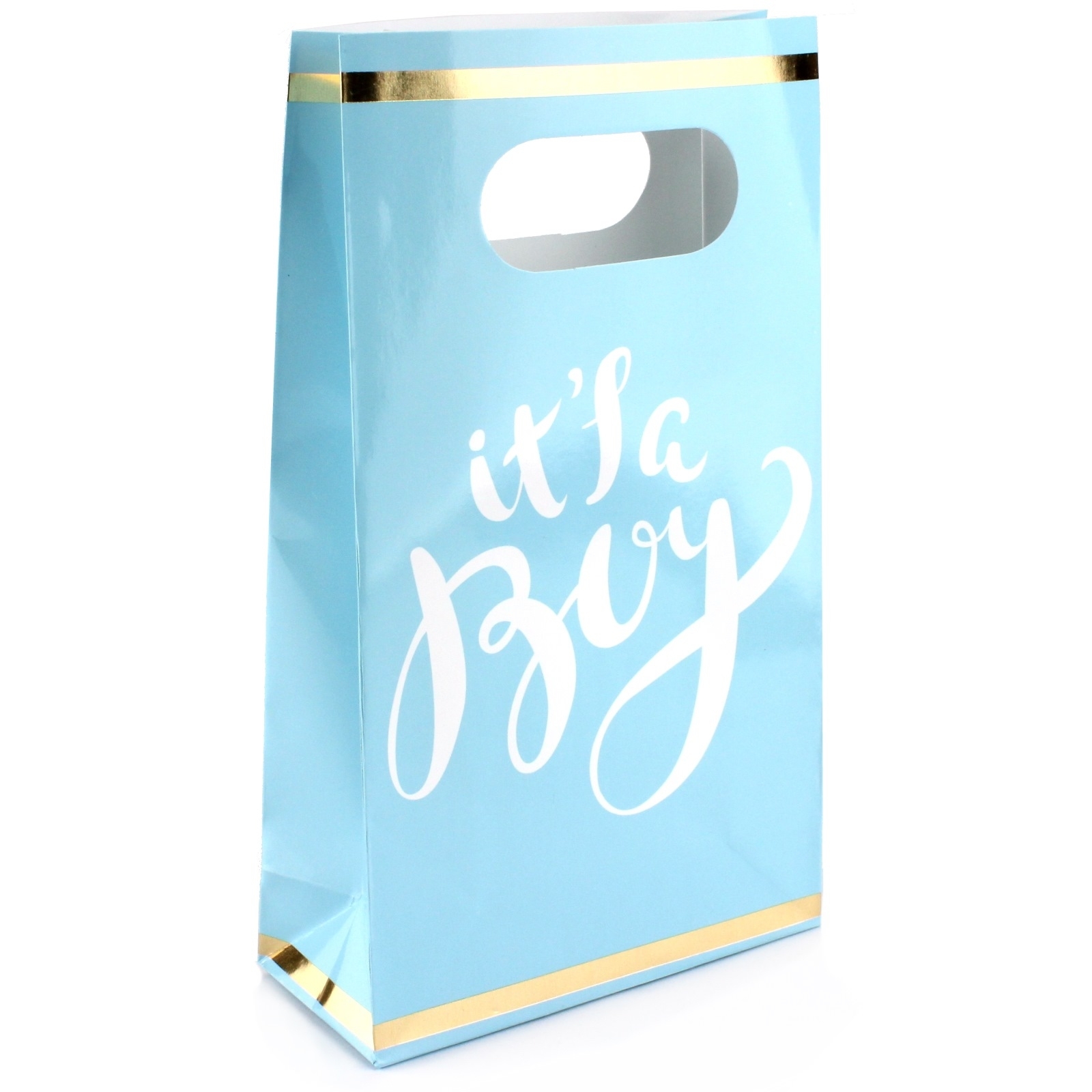 Blue and Gold It's A Boy Paper Treat Bags (Pack of 6)