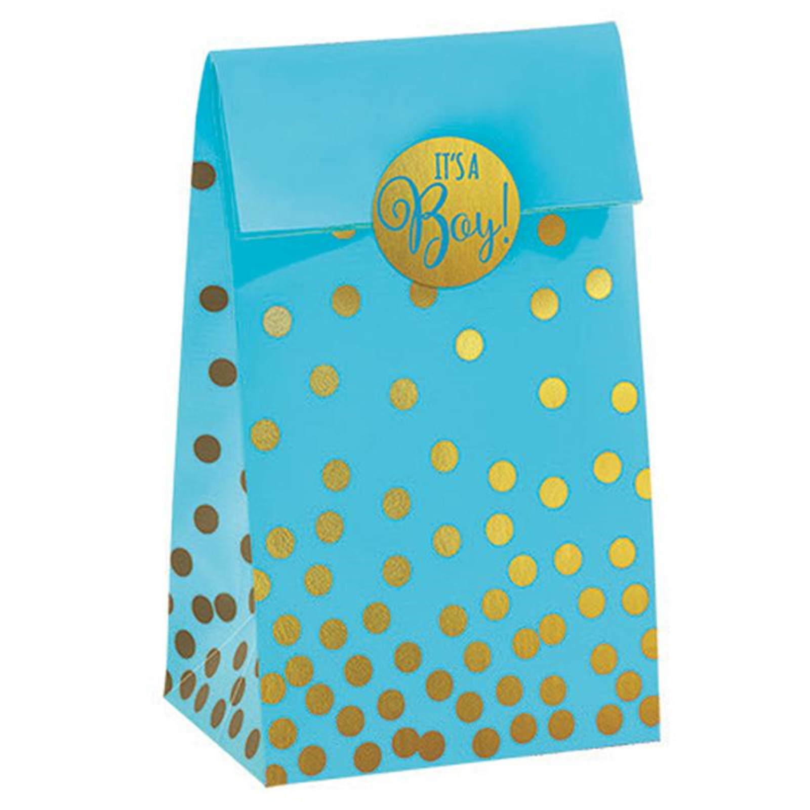 It's A Boy Paper Treat Bags With Foil Seals (Pack of 20)