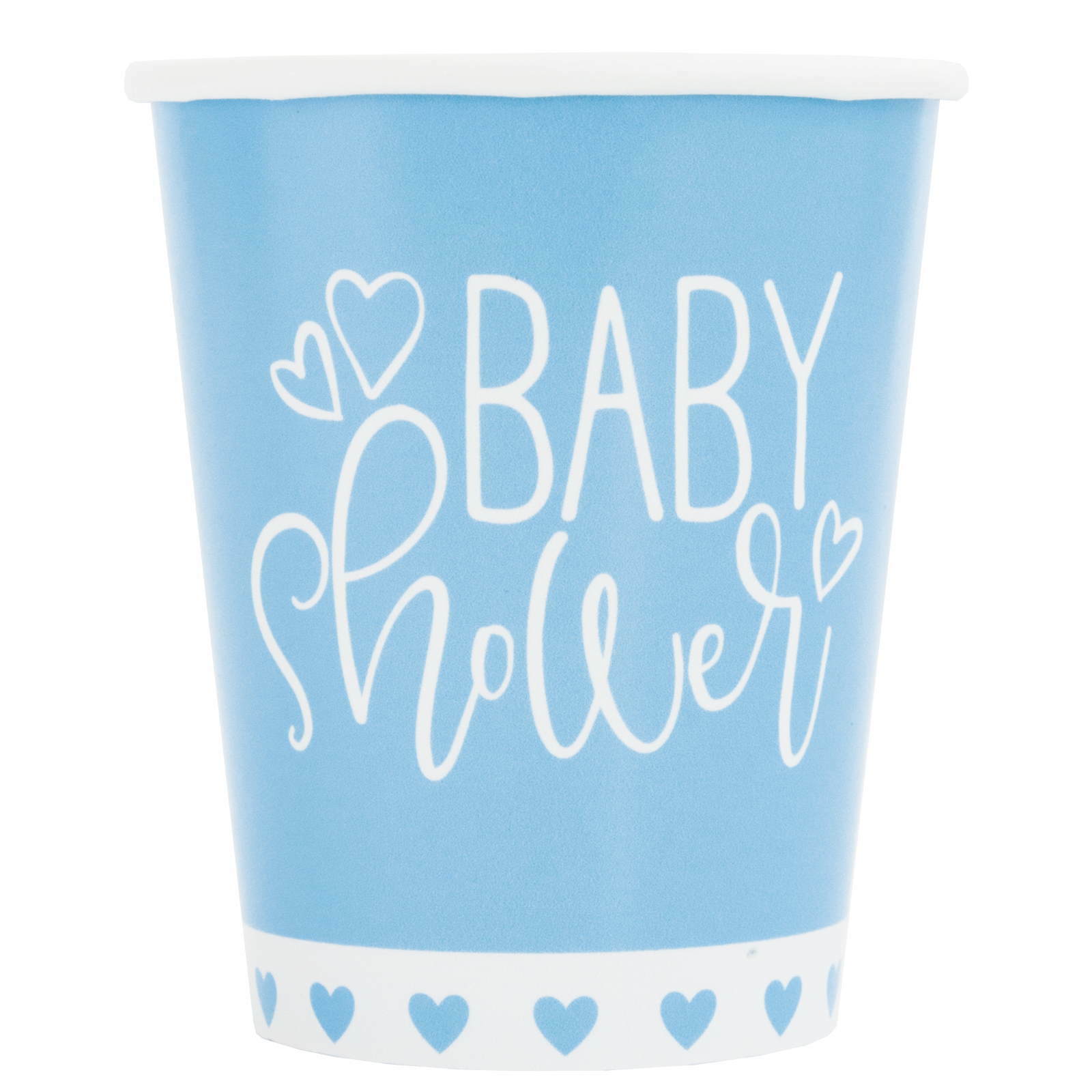 Blue Hearts Baby Shower Paper Cups (Pack of 8)