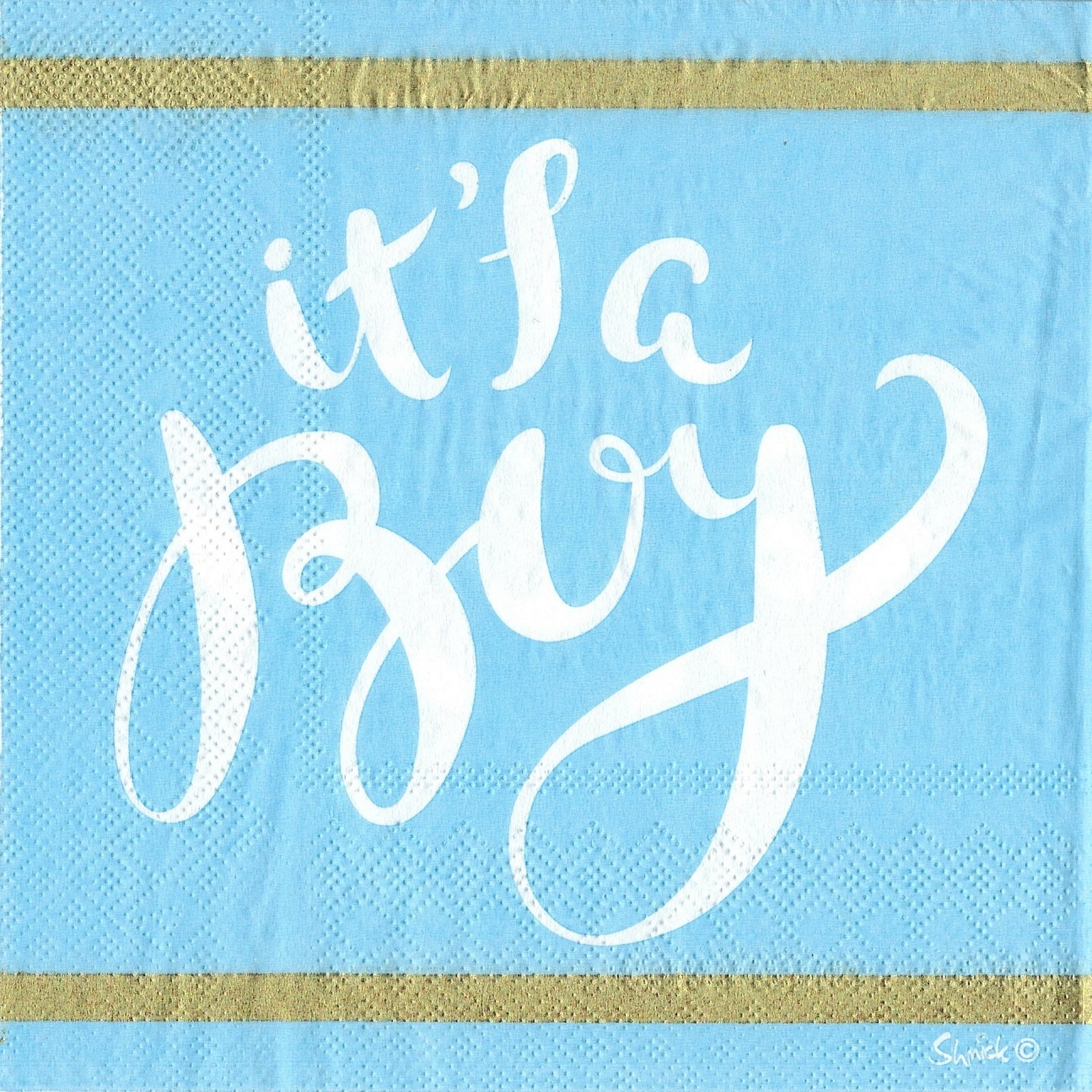 Blue and Gold It's a Boy Large Napkins / Serviettes (Pack of 16)