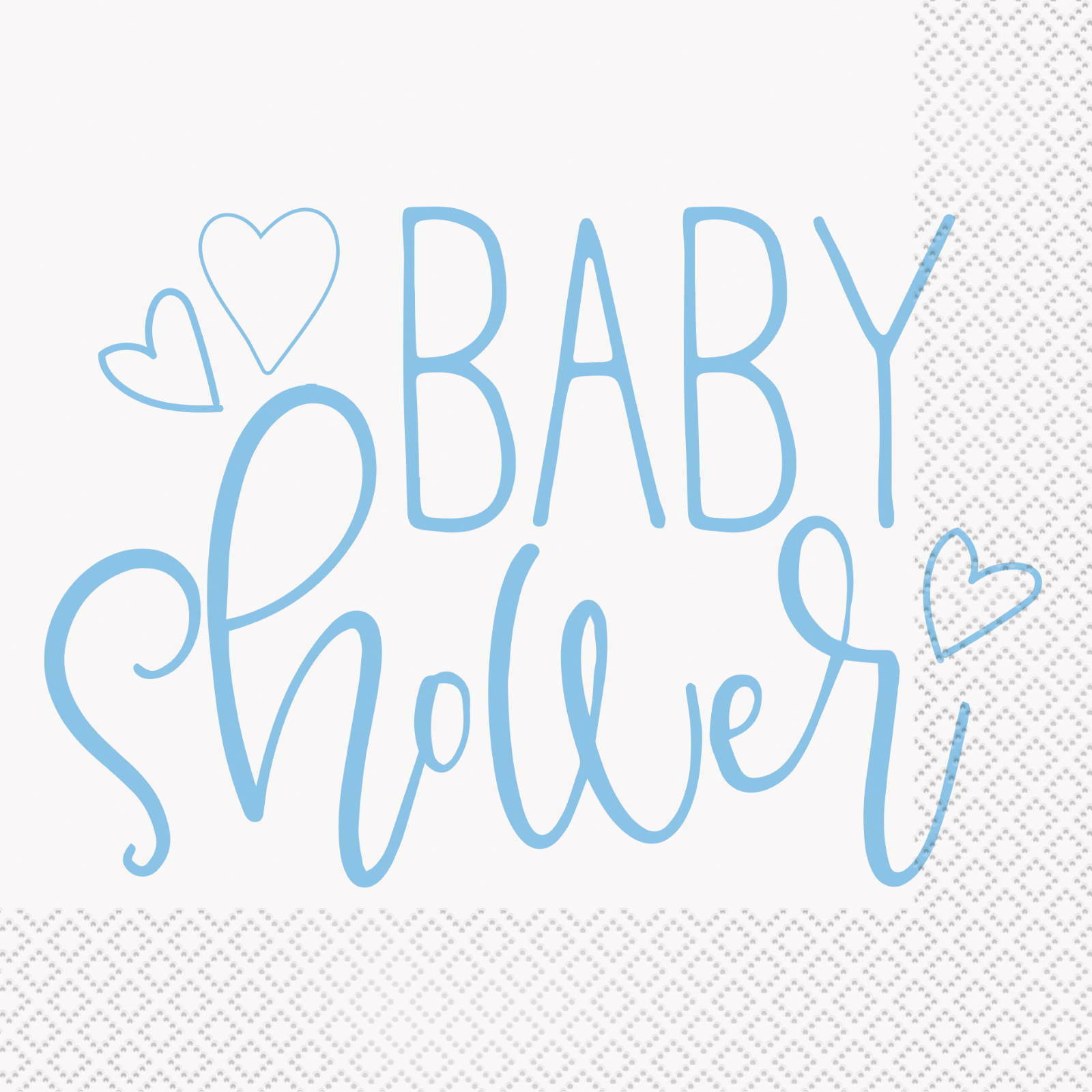 Blue Hearts Baby Shower Large Napkins / Serviettes (Pack of 16)
