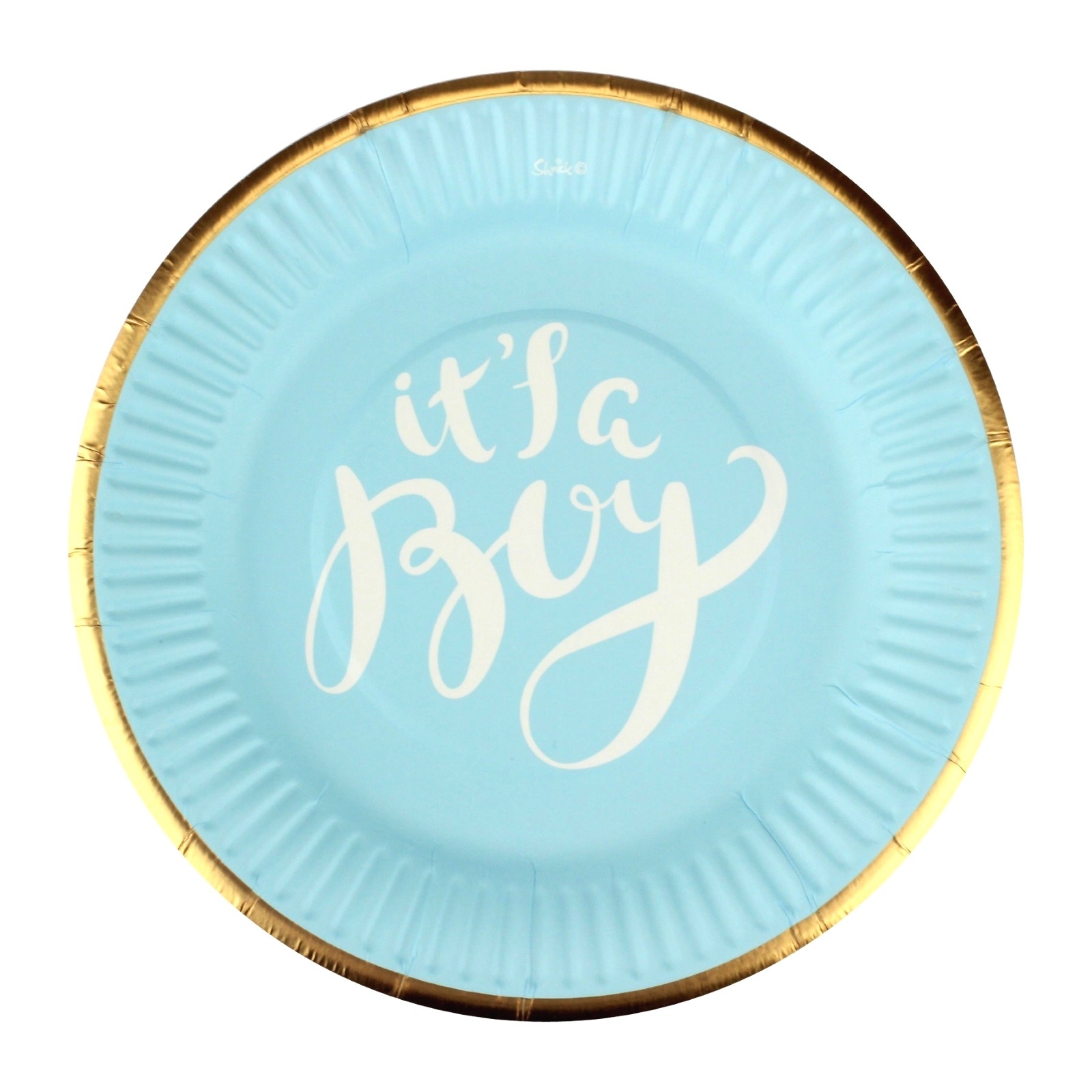 Blue and Gold It's a Boy Small Paper Plates (Pack of 12)