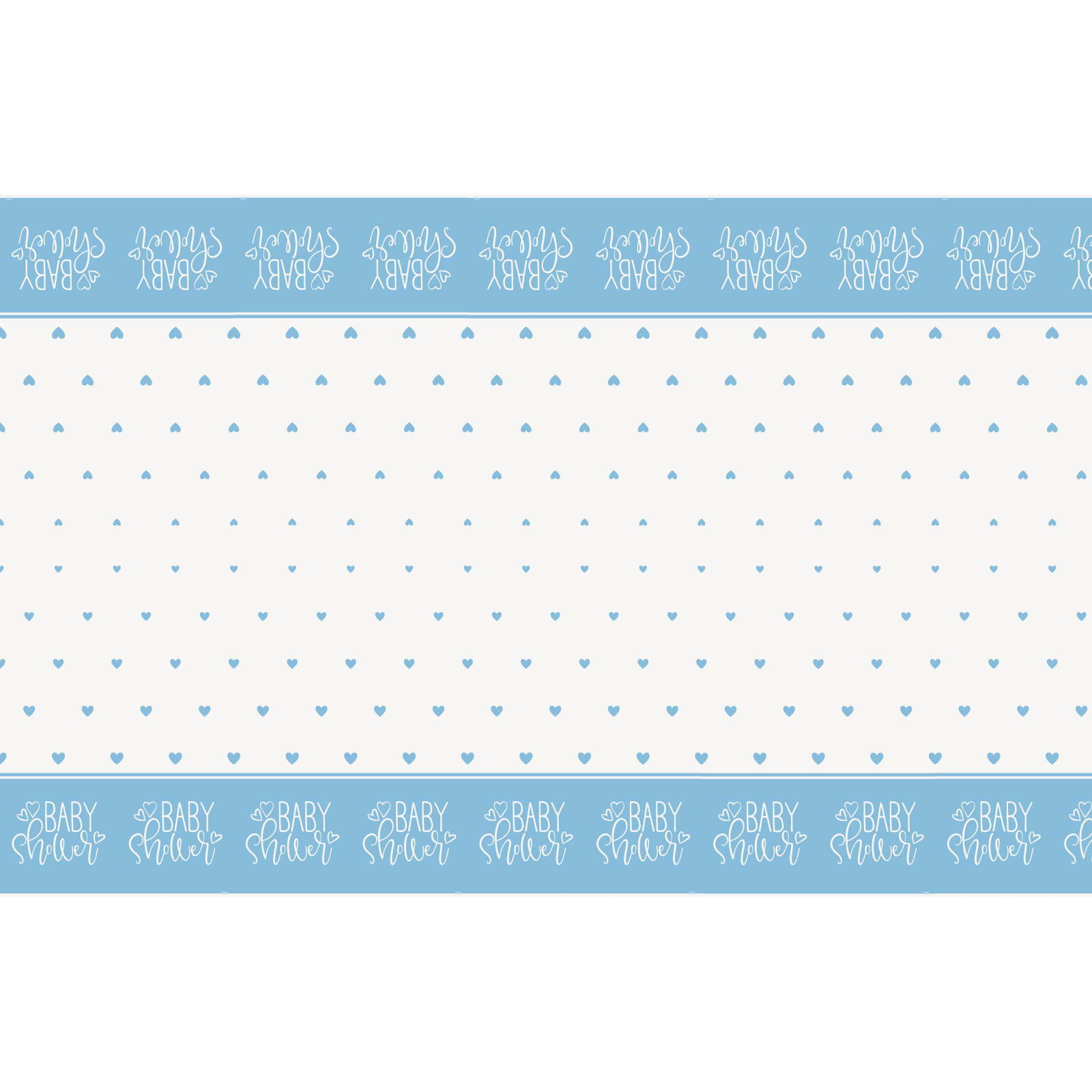 Blue Hearts Baby Shower Plastic Tablecloth
