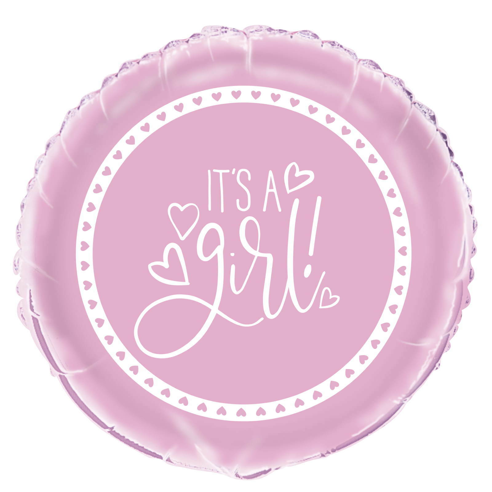 Pink Hearts Baby Shower Helium Balloon