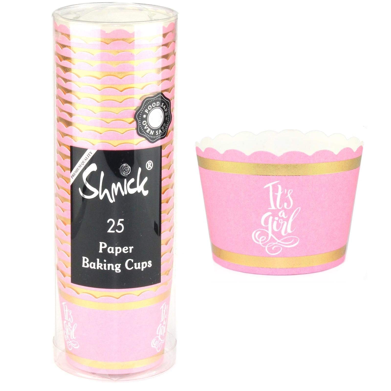 Pink and Gold It's a Girl Baking Cups (Pack of 25)