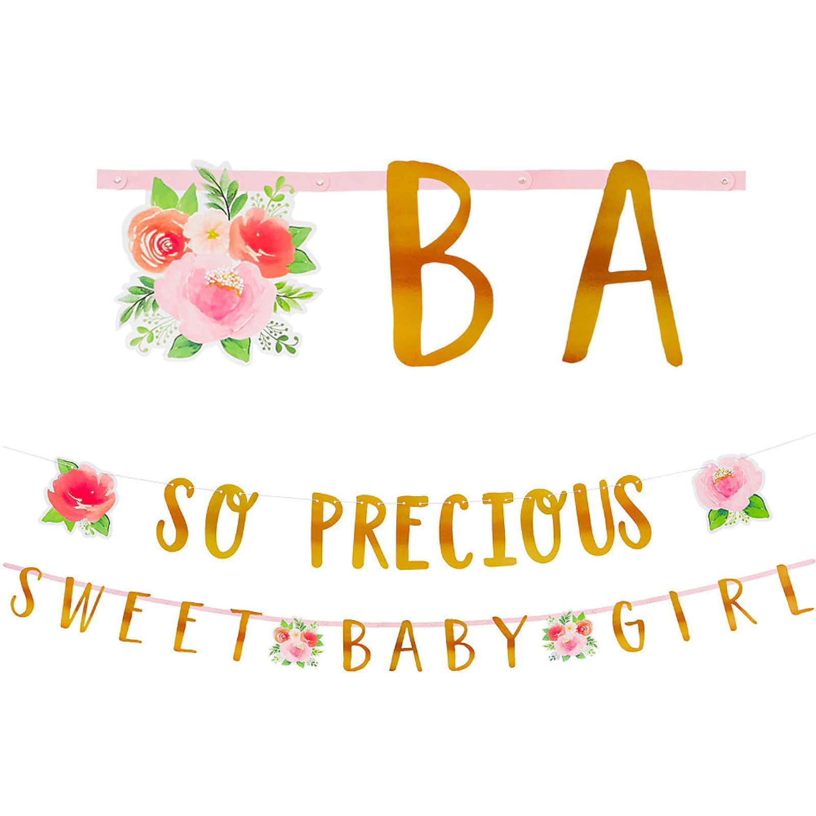 Floral Baby Girl Jumbo Letter Banner Kit