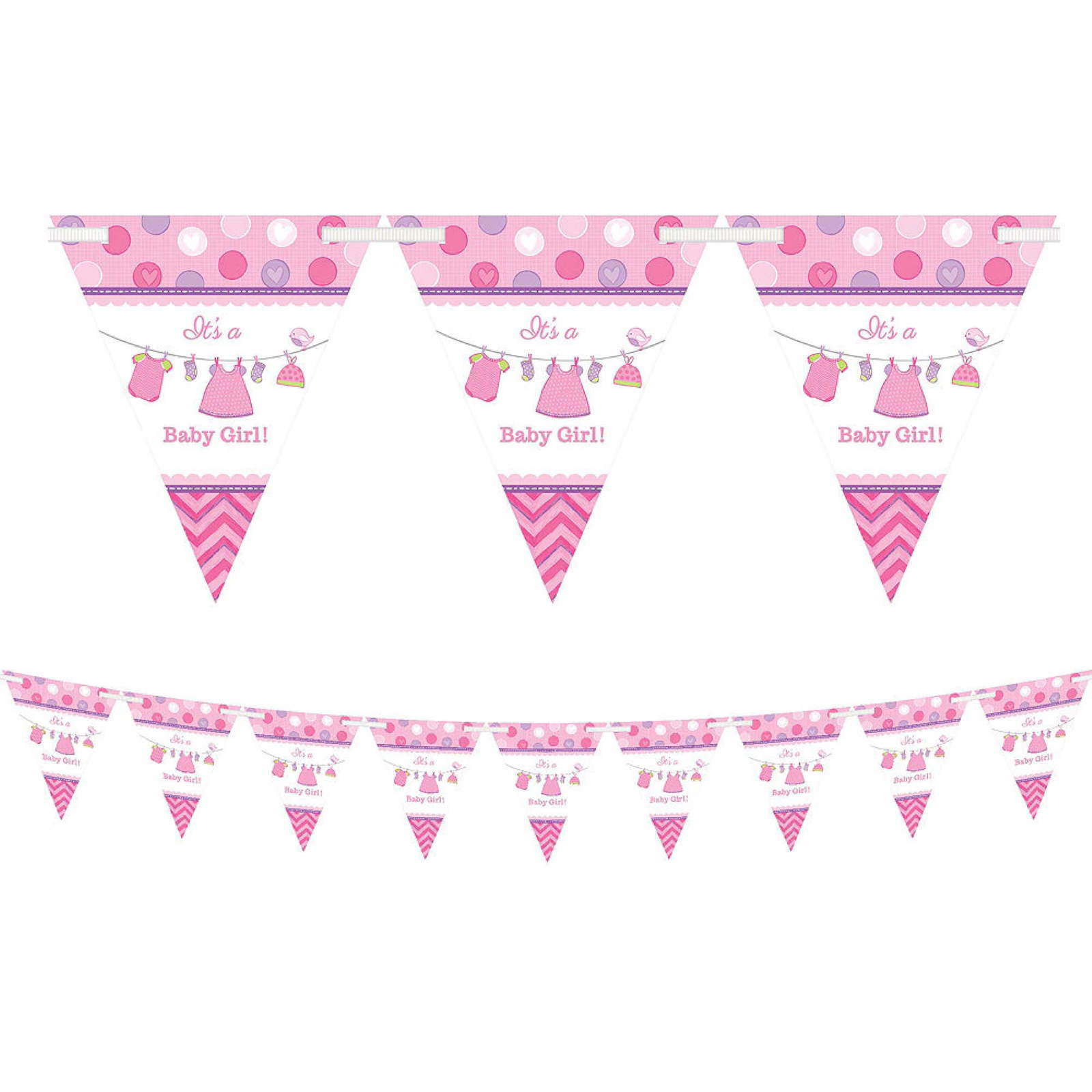 Shower With Love Girl Paper Pennant Banner