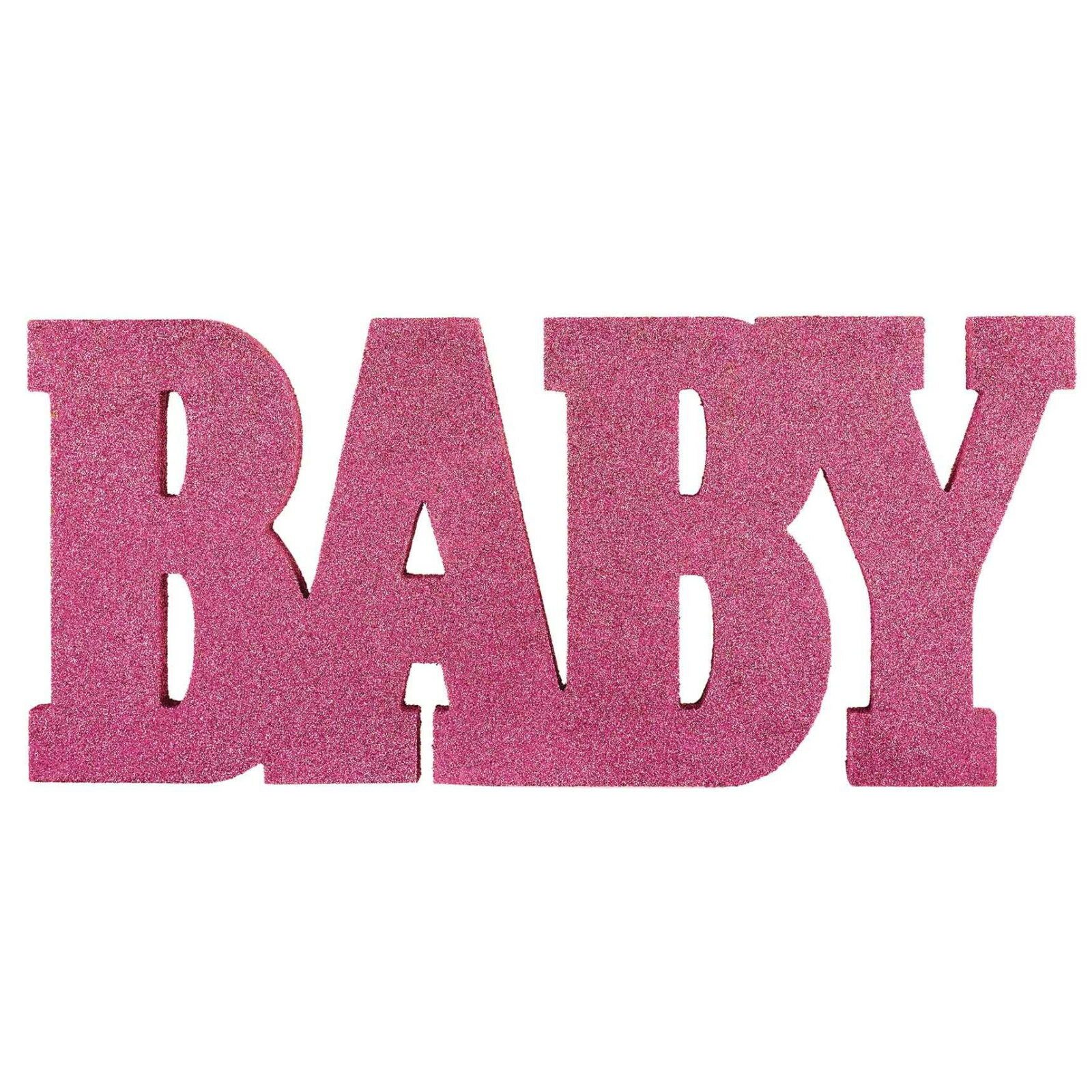 Pink Glitter Baby Standing Sign Decoration
