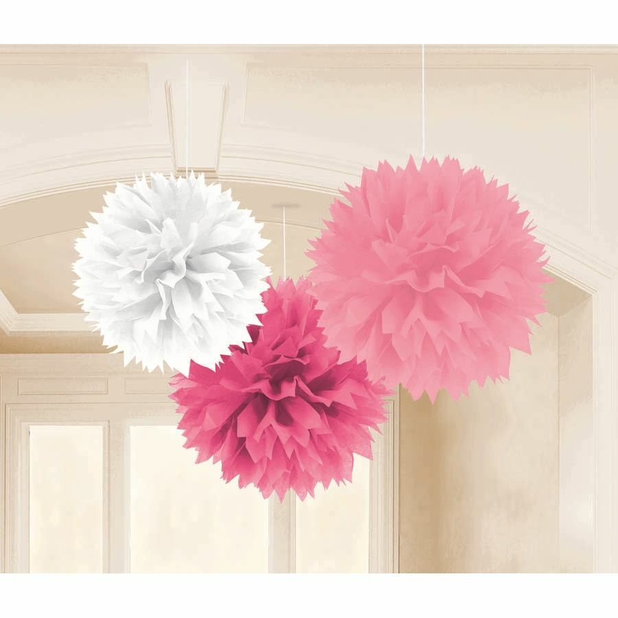 Tissue Paper Pom Pom Balls Baby Girl (Pack of 3)