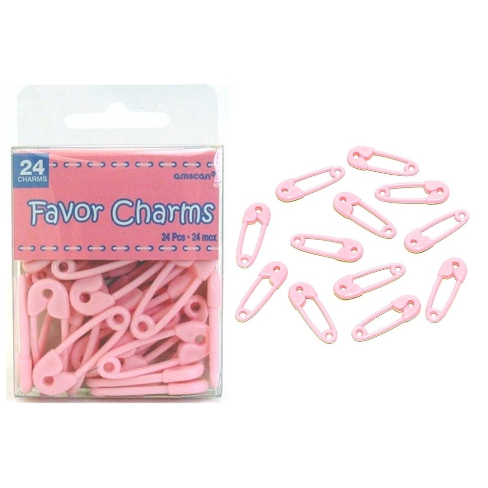 Pink Plastic Safety Pins (Pack of 24)