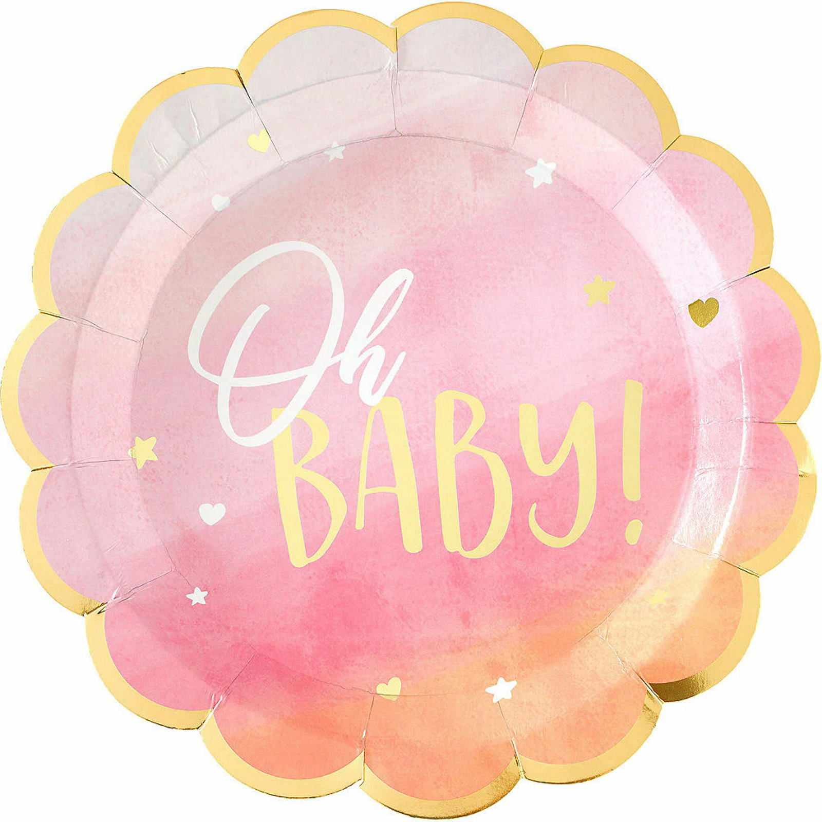 Oh Baby Girl Large Paper Plates (Pack of 8)