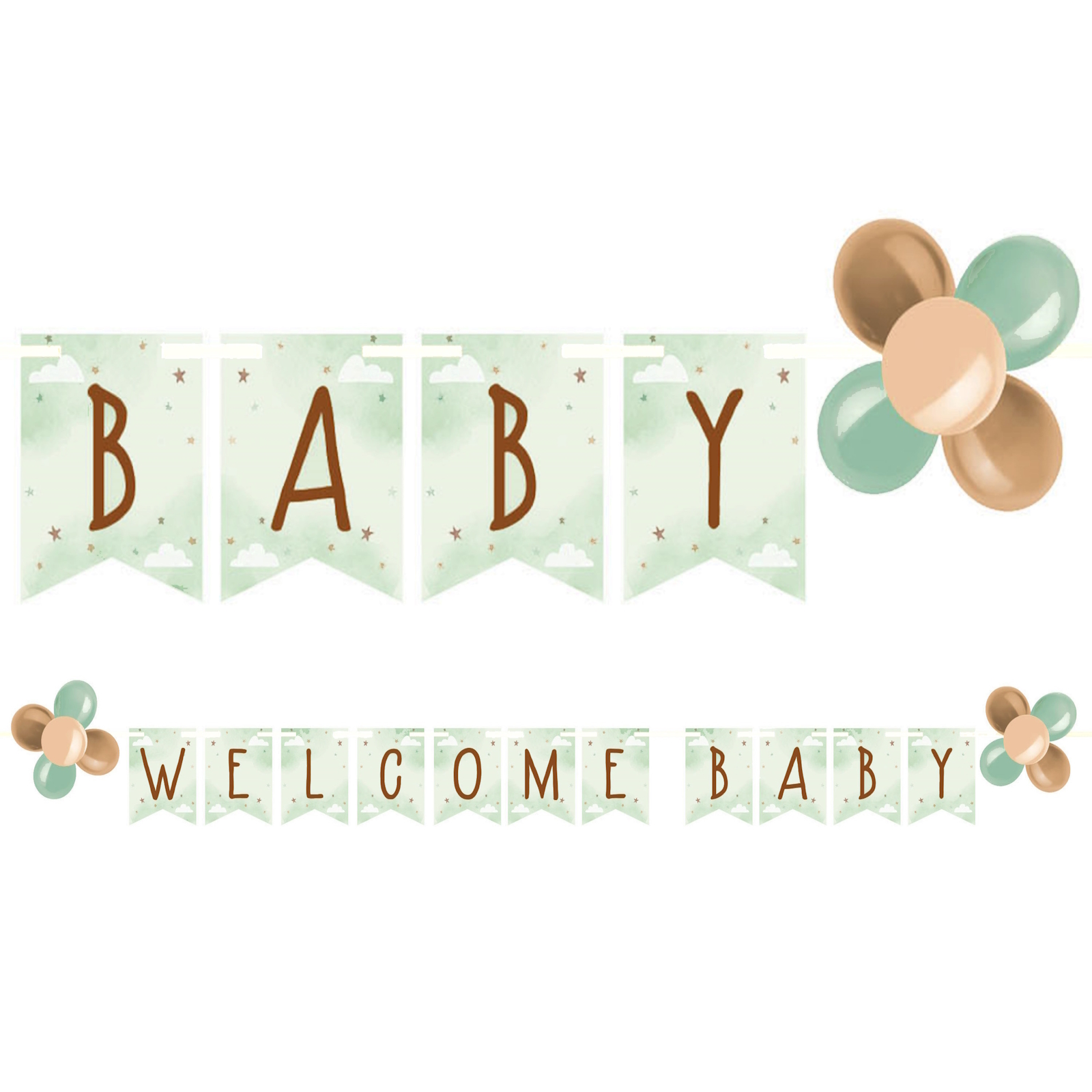 Teddy Bear Dreams Baby Shower Pennant Banner With Balloons