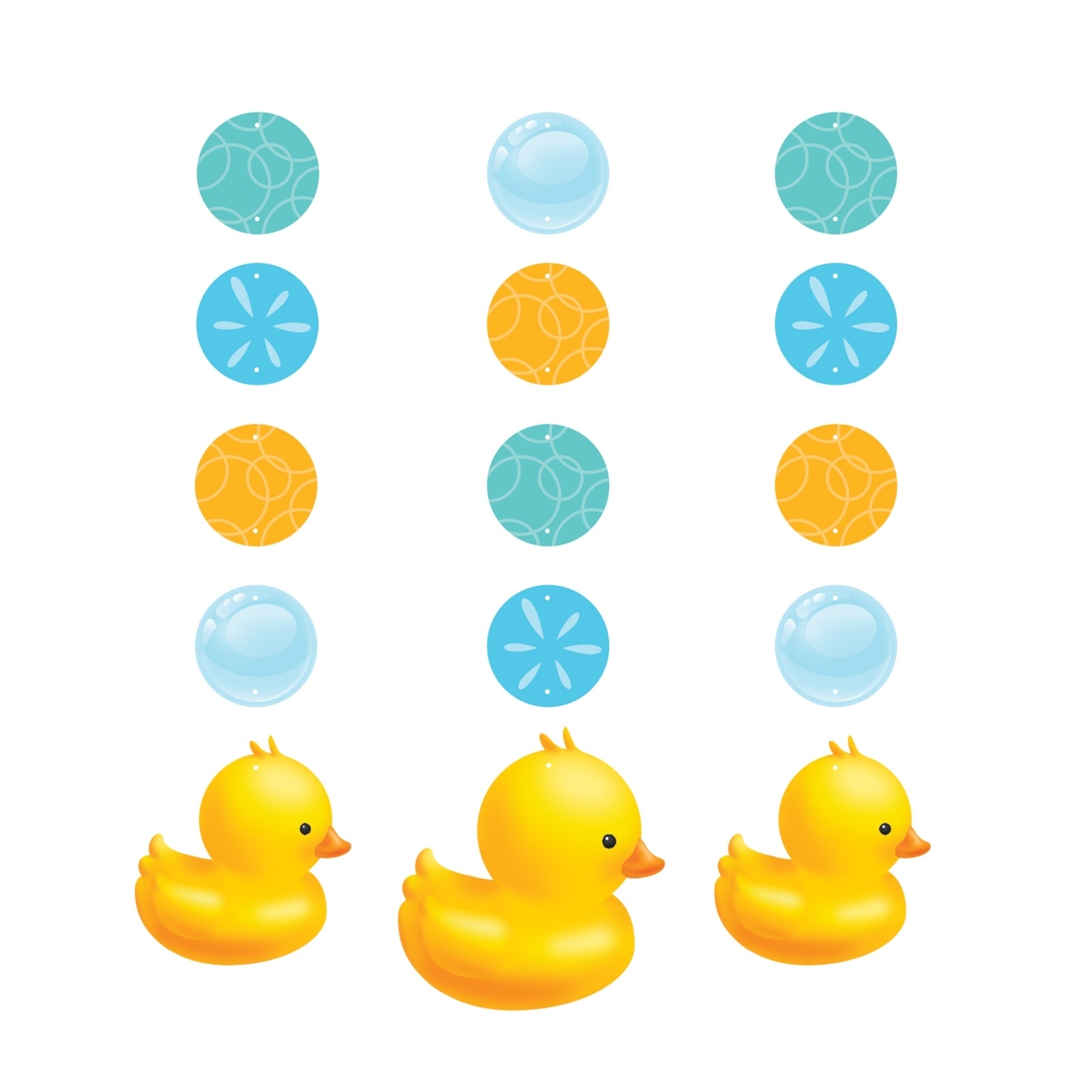 Bubble Bath Rubber Duck Hanging Decorations (Pack of 3)