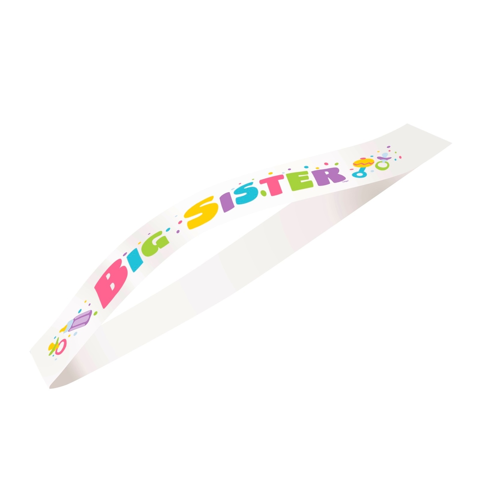 Big Sister White Satin Sash