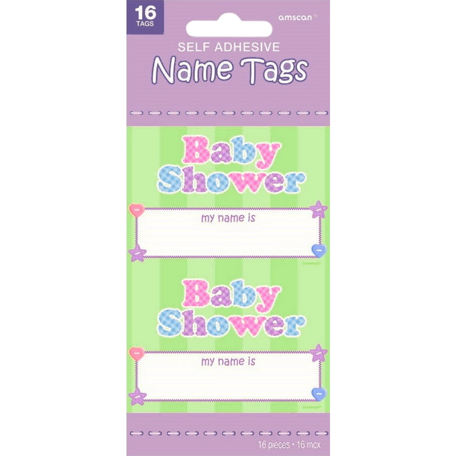 Baby Shower Name Tag Stickers (Pack of 16)
