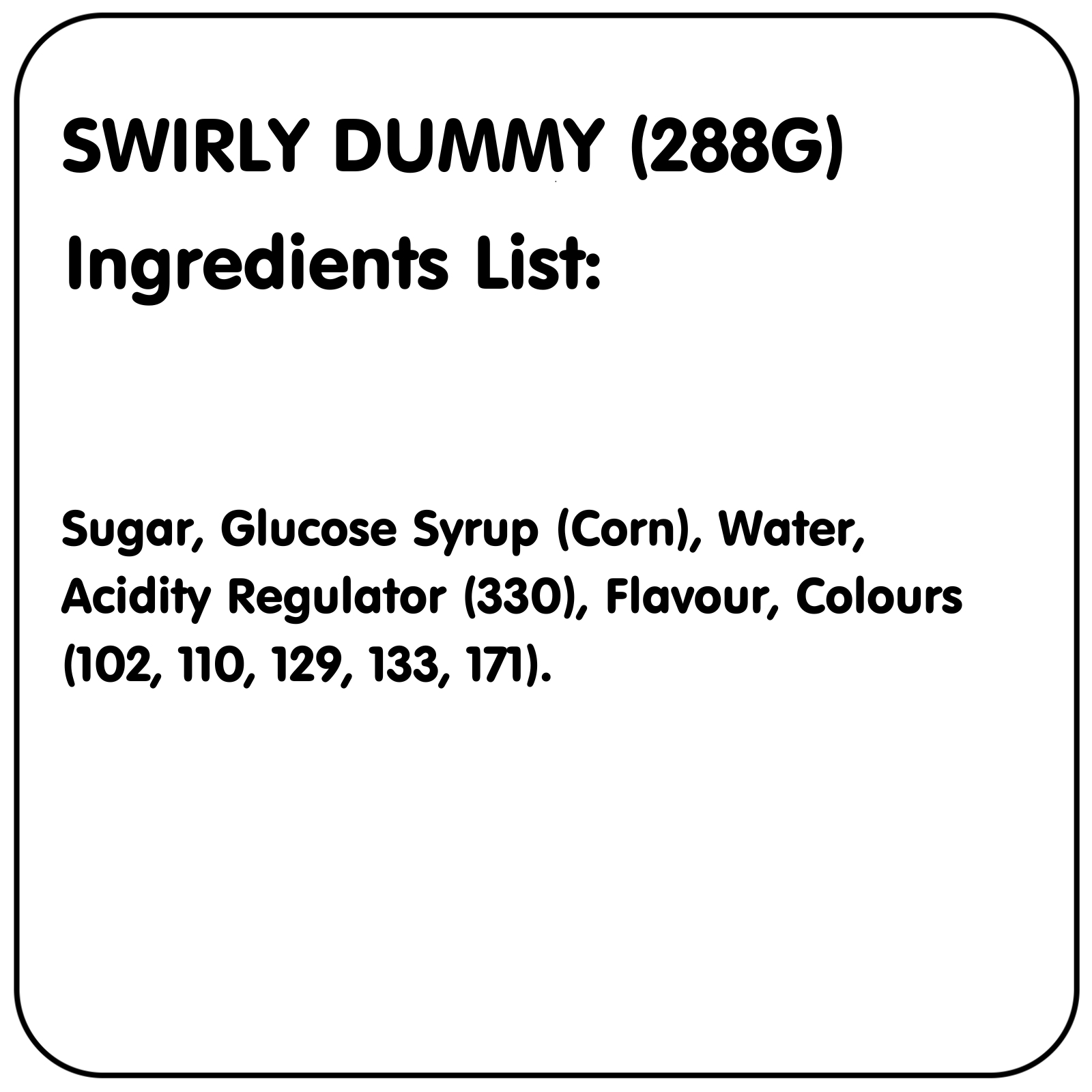 Rainbow Mini Swirly Dummy Lollies (Pack of 24) Lollies, Sweets