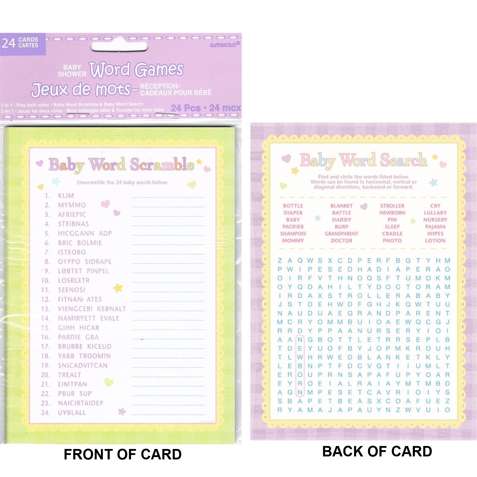 Baby Shower Word Games (Pack of 24)