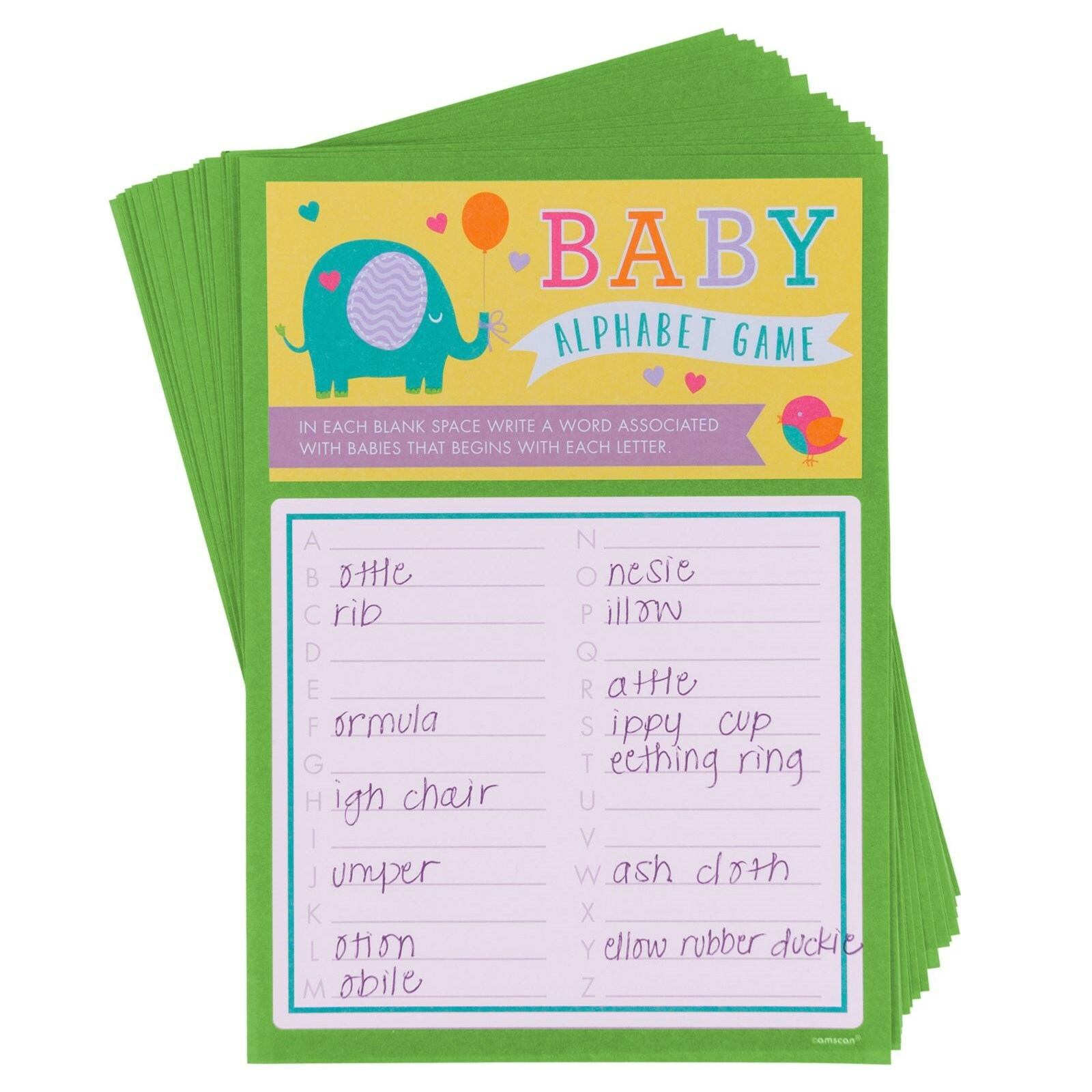 Baby Shower Alphabet Game