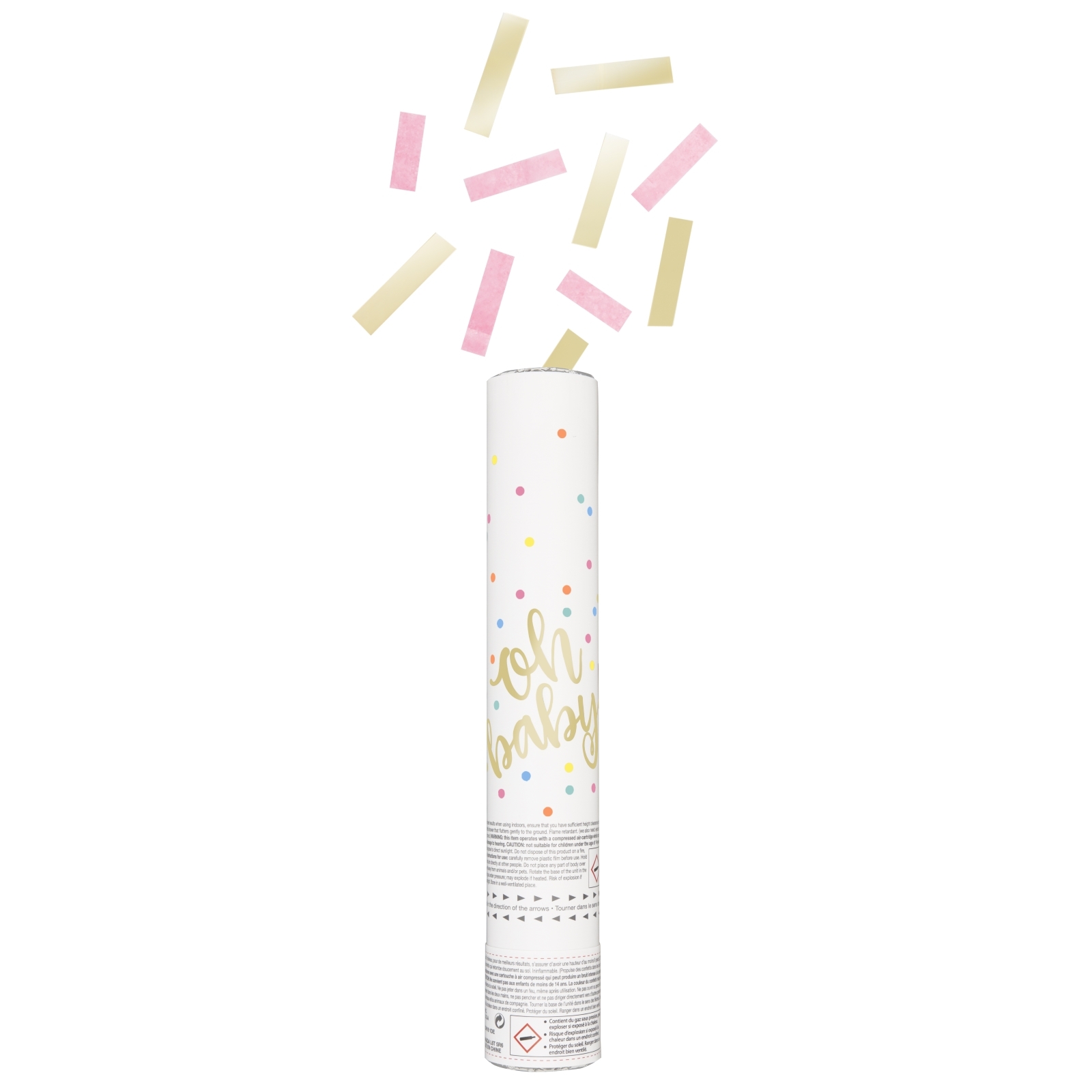 Oh Baby Pink & Gold Confetti Cannon