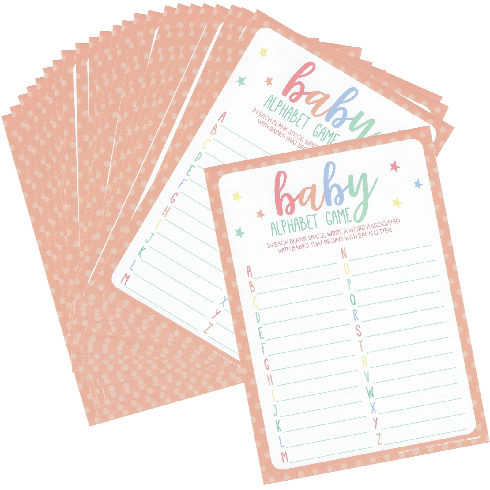Baby Shower Alphabet Game (Pack of 24)