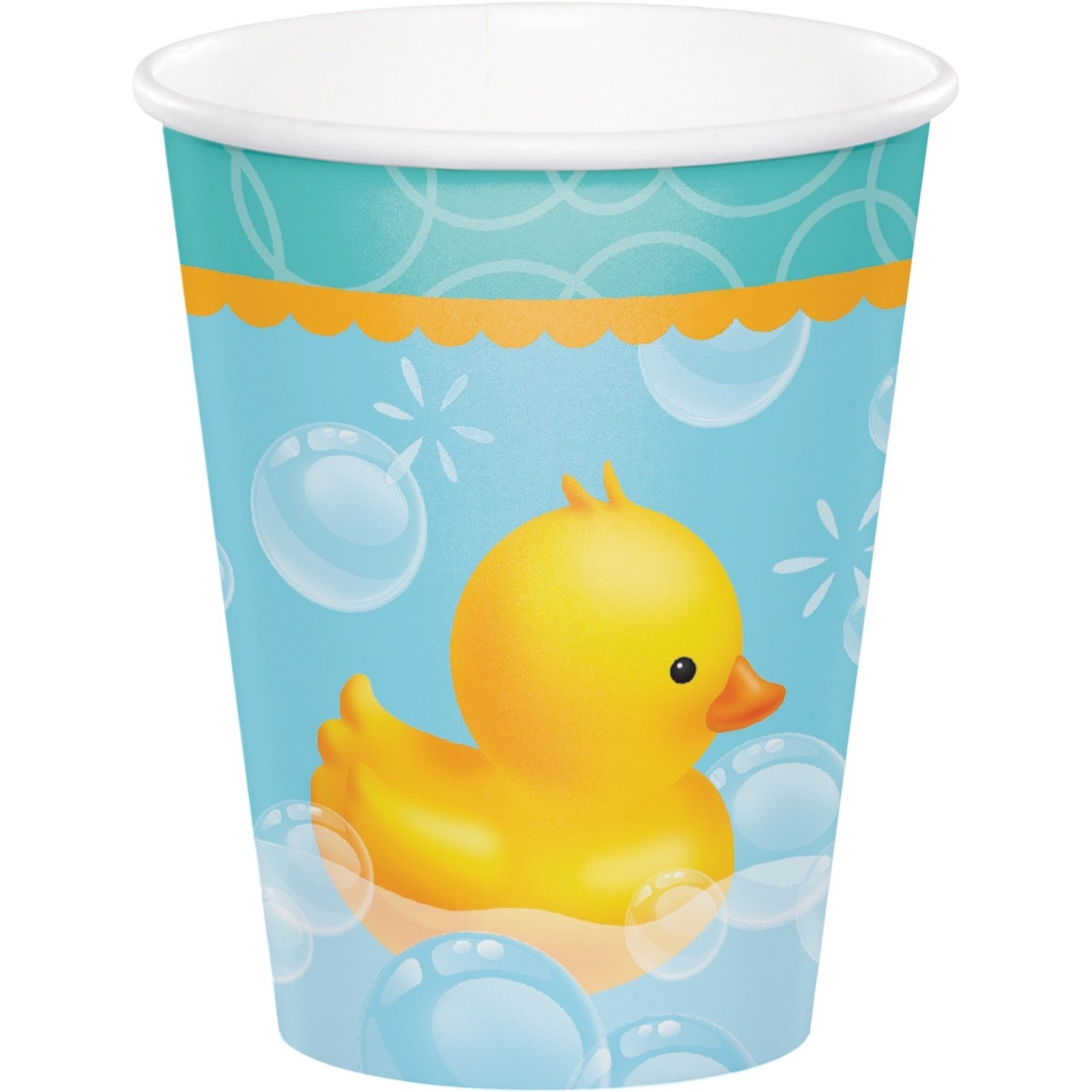 Bubble Bath Rubber Duck Paper Cups (Pack of 8) - Discount Party Supplies