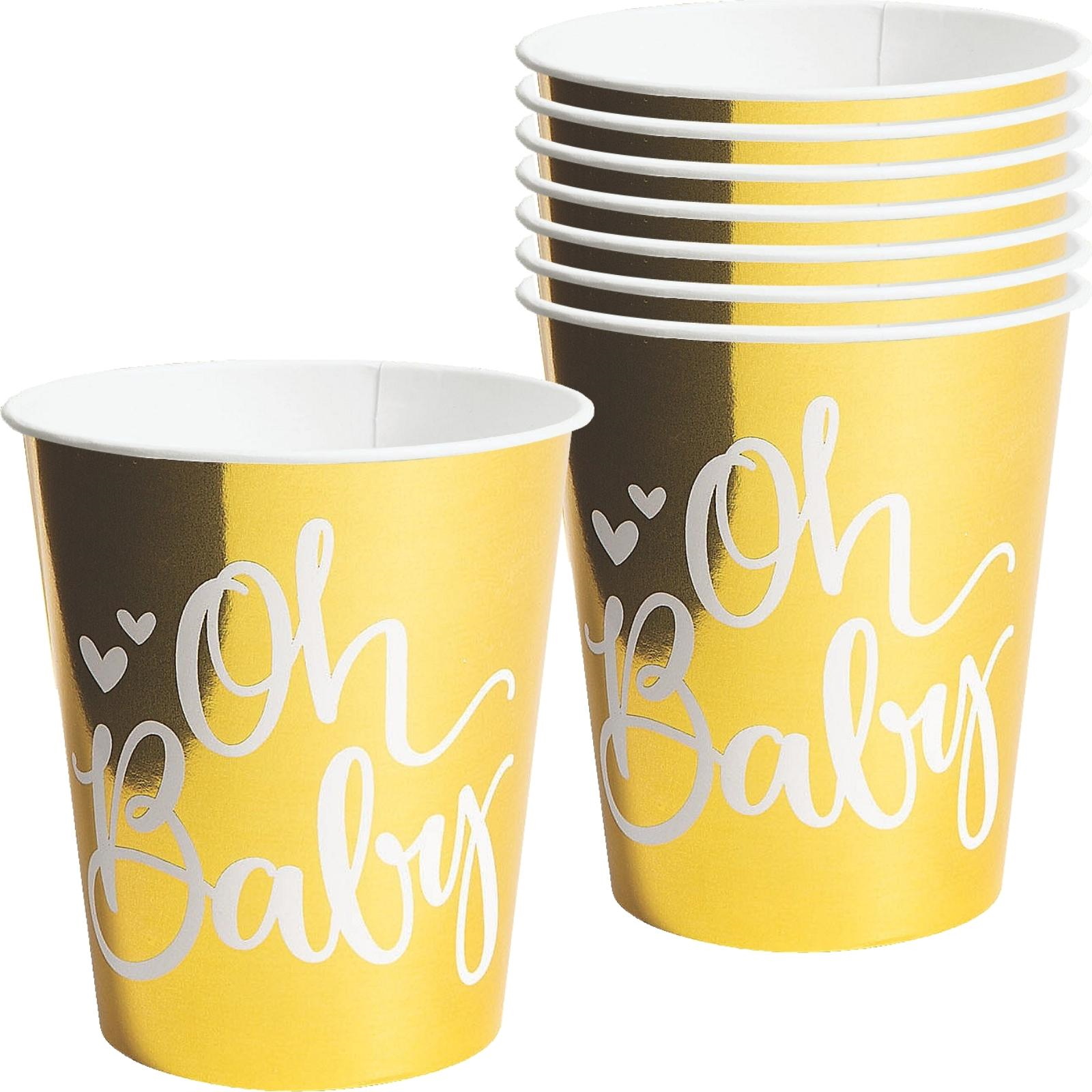 Oh Baby Gold Paper Cups (Pack of 8)
