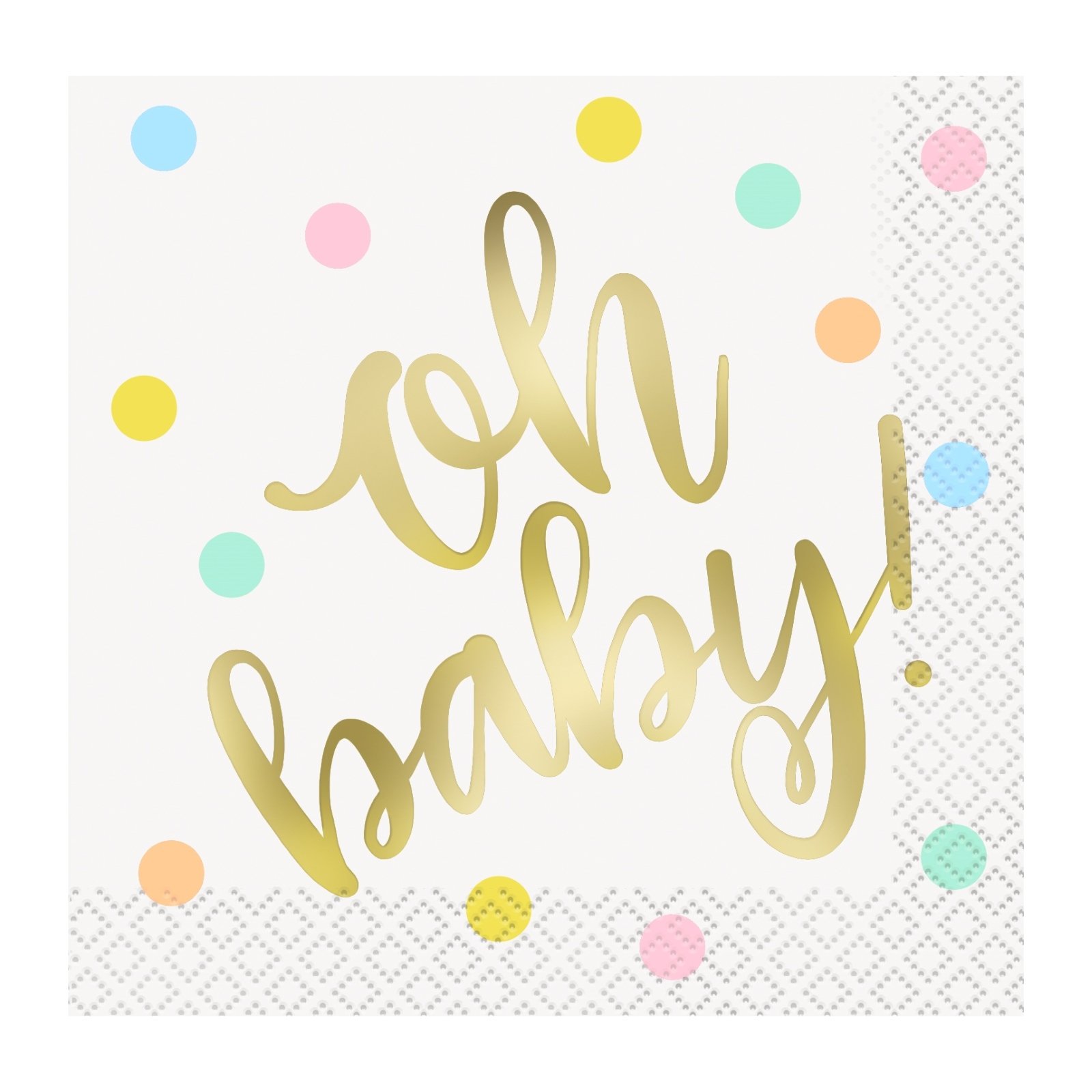 Oh Baby Small Napkins / Serviettes (Pack of 16)